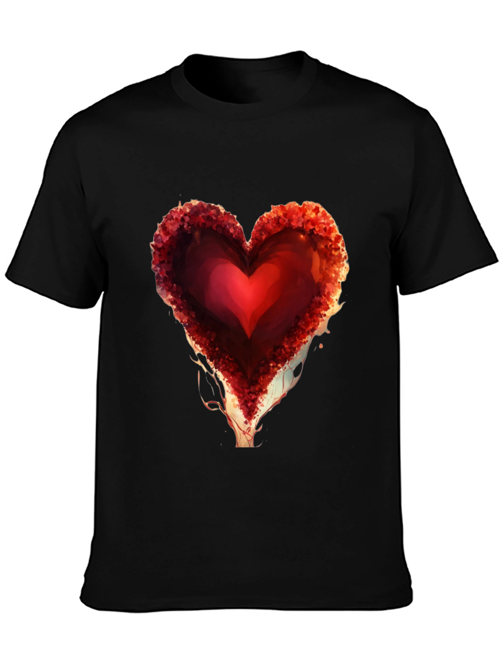 Heart Design Black Graphic Tee