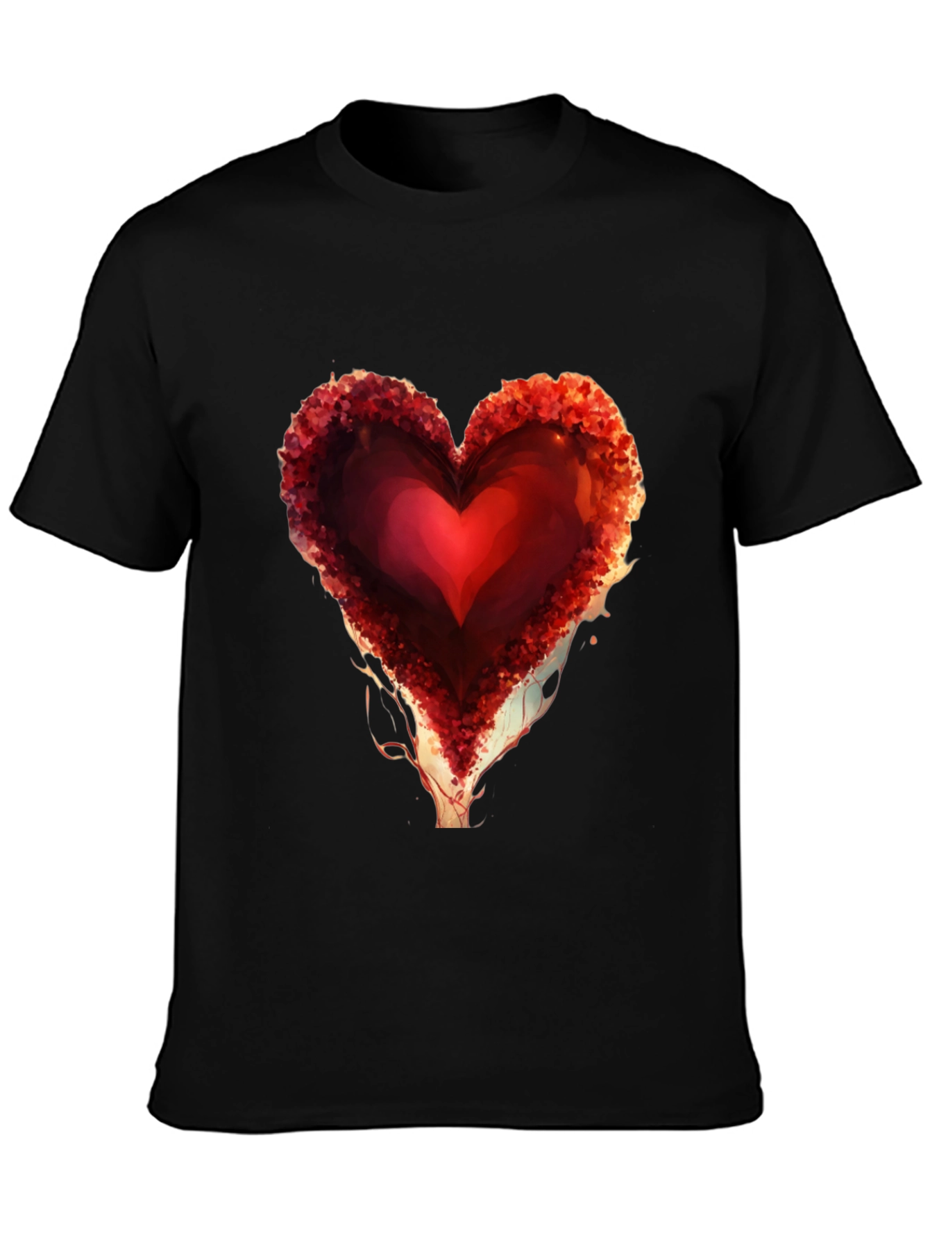 Heart Design Black Graphic Tee