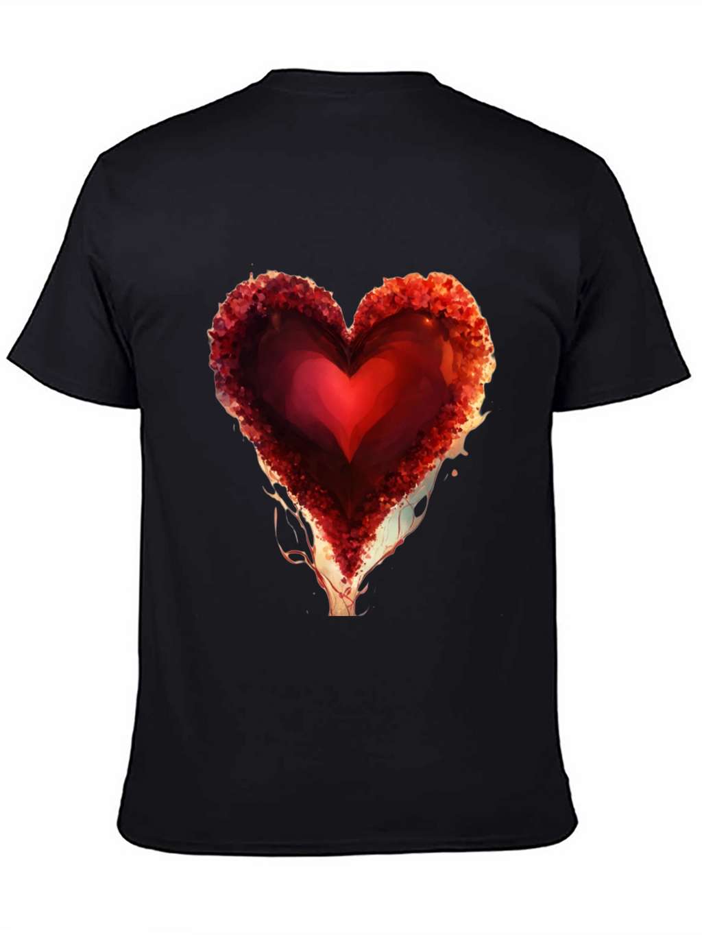 Heart Design Black Graphic Tee
