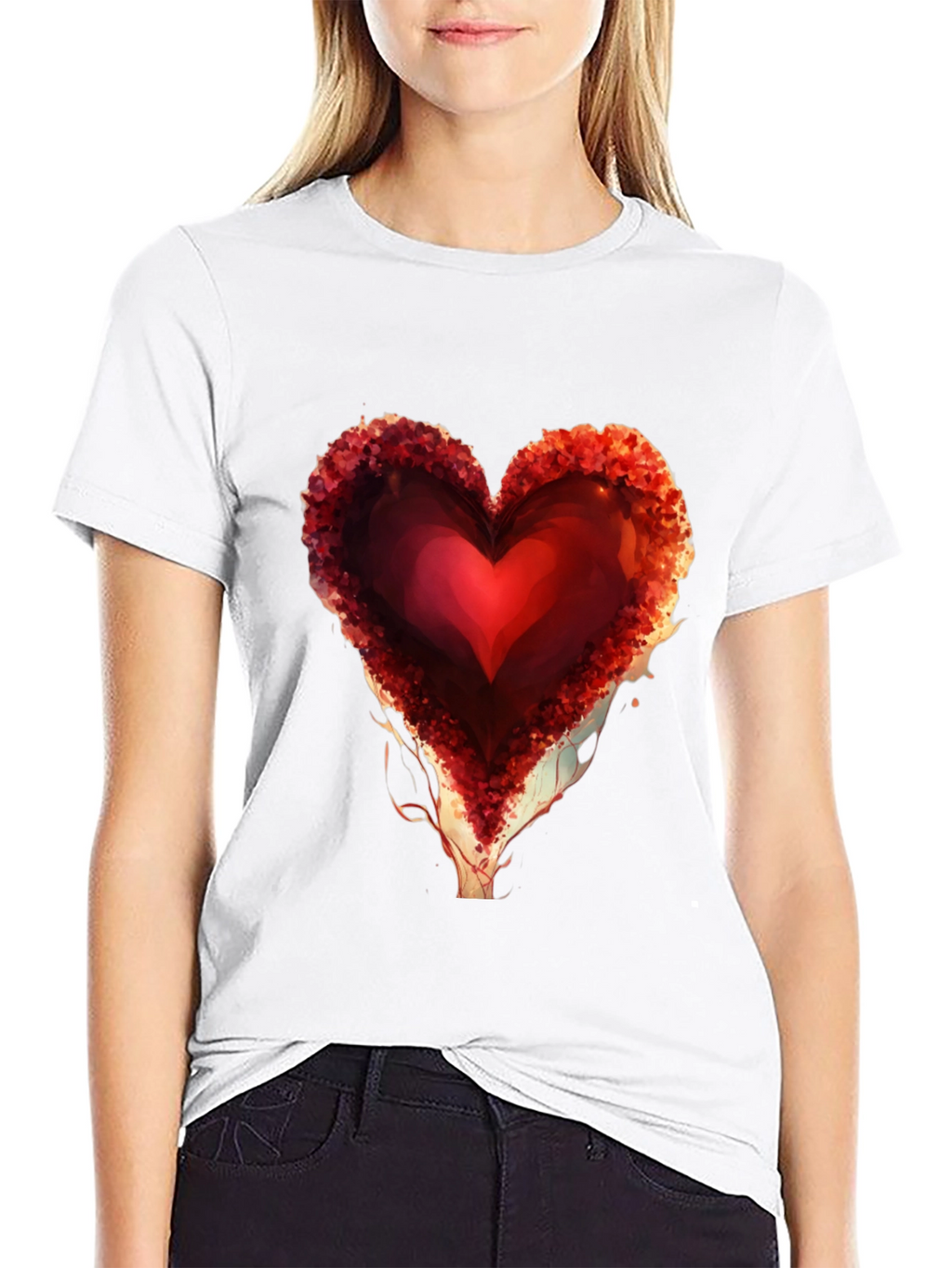 Heart Design Black Graphic Tee