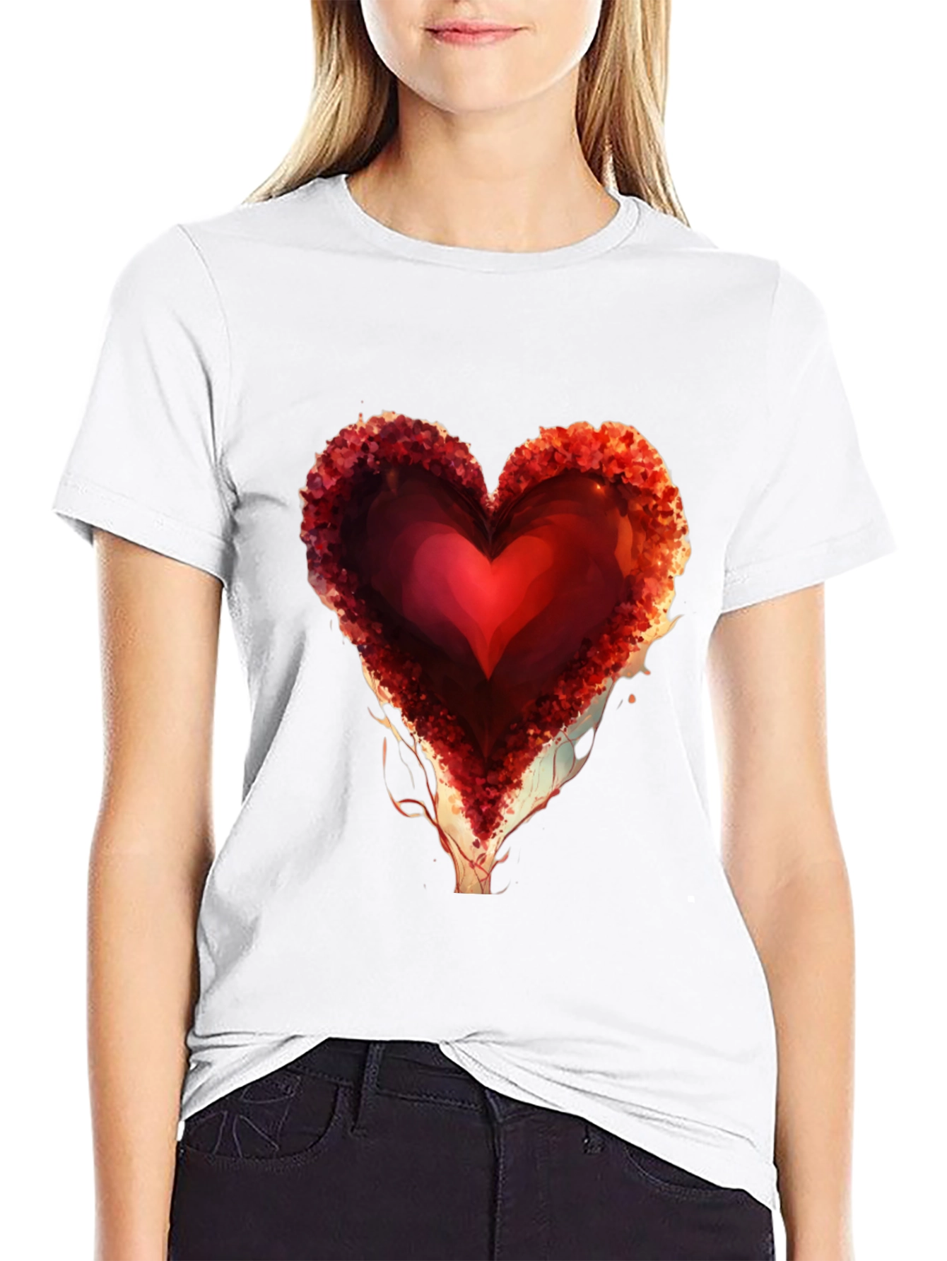 Heart Design Black Graphic Tee