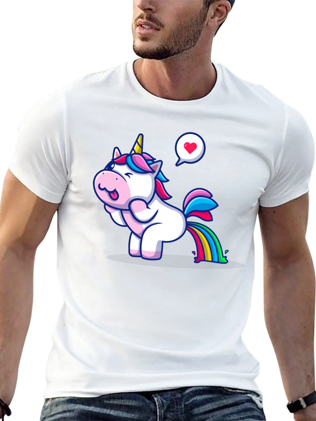 Unicorn Rainbow Fart Humor T-Shirt