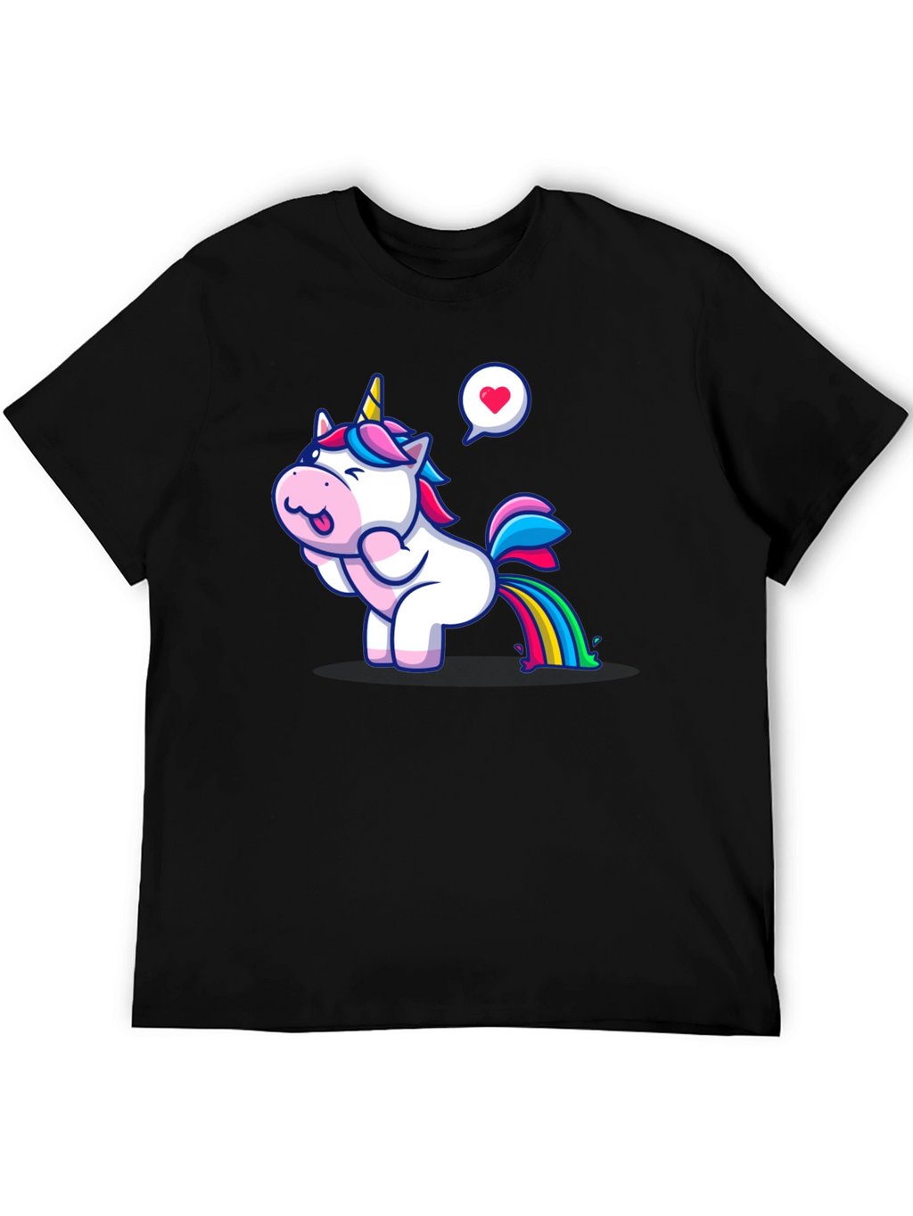 Unicorn Rainbow Fart Humor T-Shirt