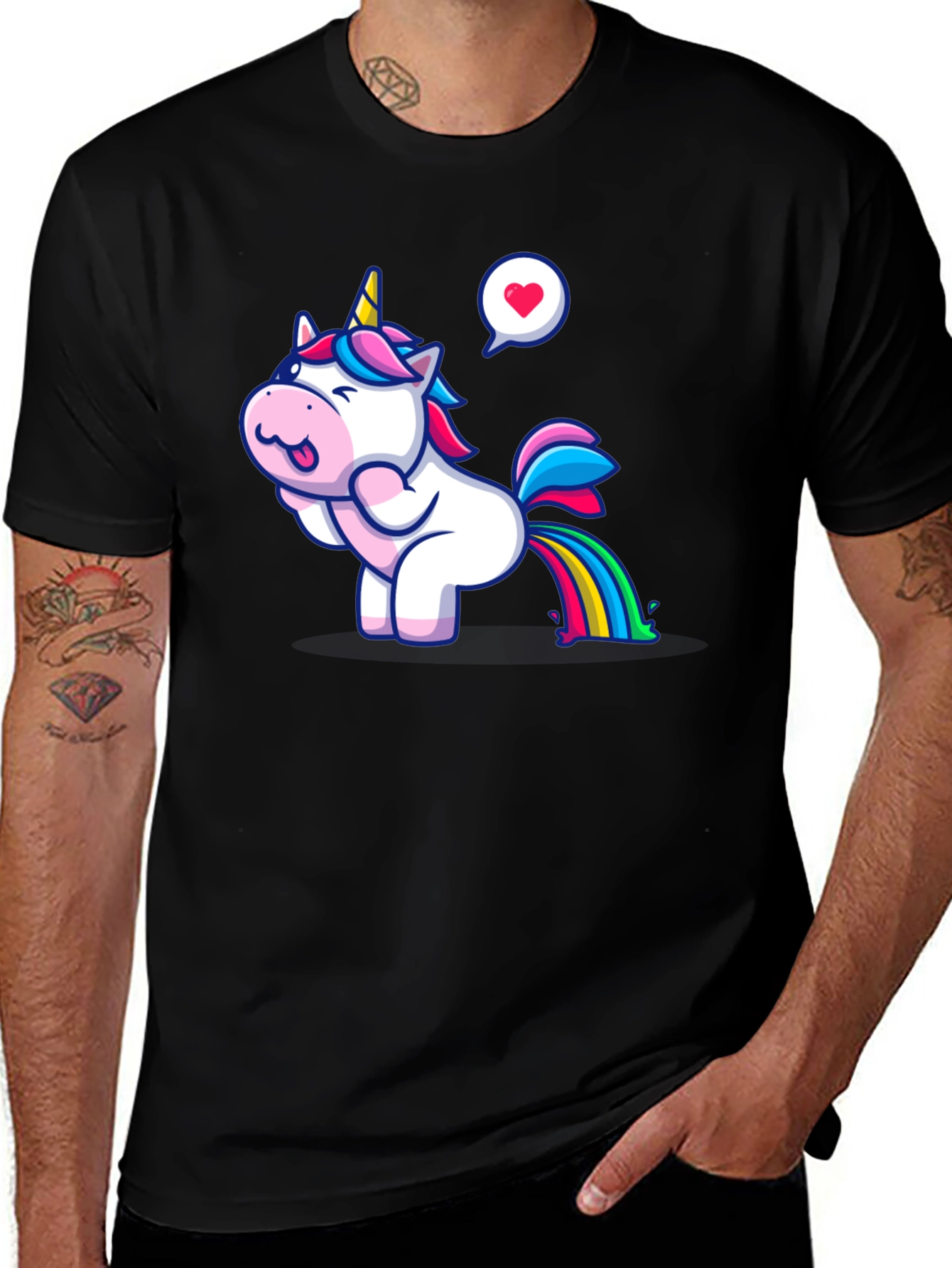 Unicorn Rainbow Fart Humor T-Shirt
