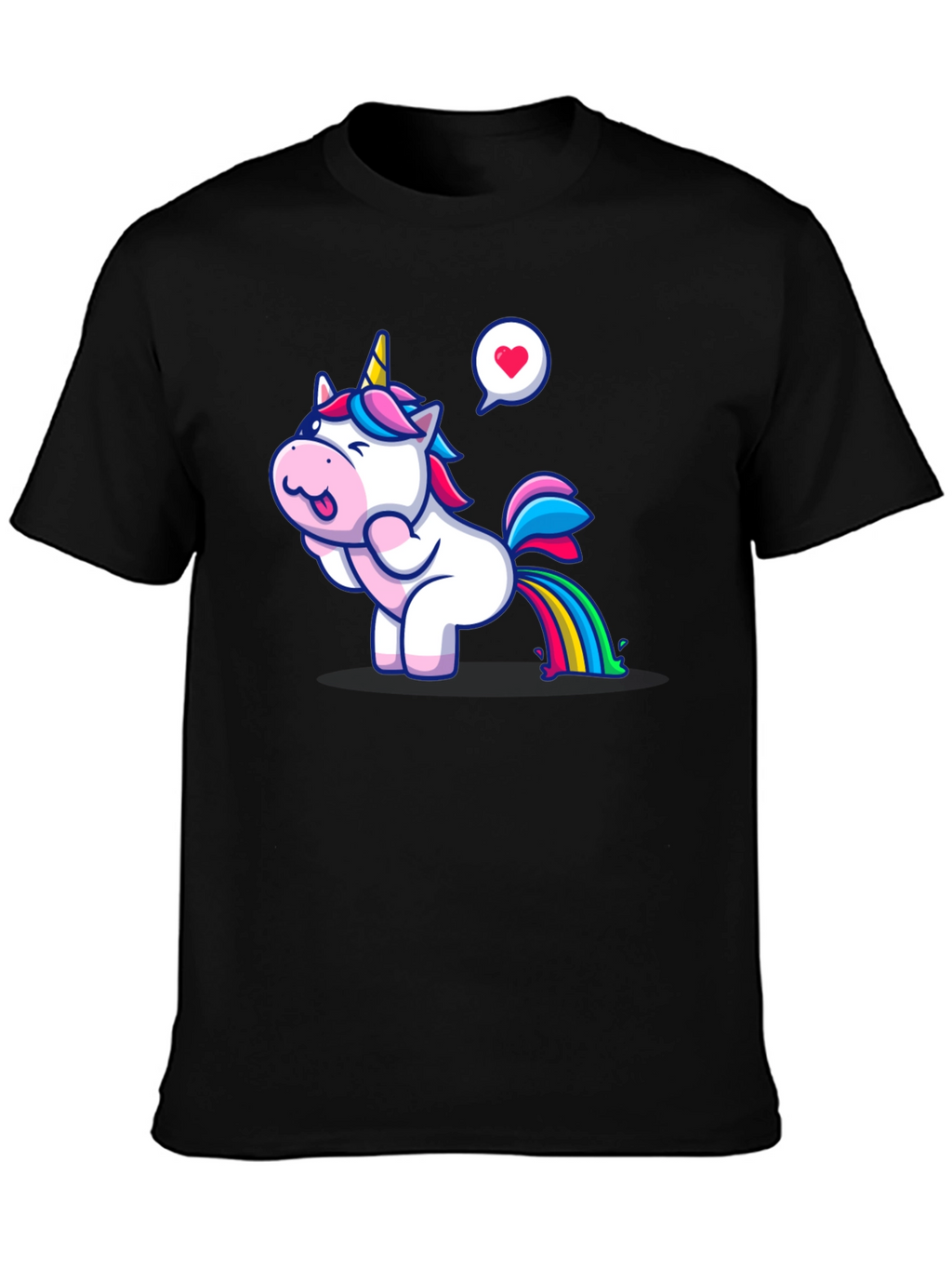 Unicorn Rainbow Fart Humor T-Shirt