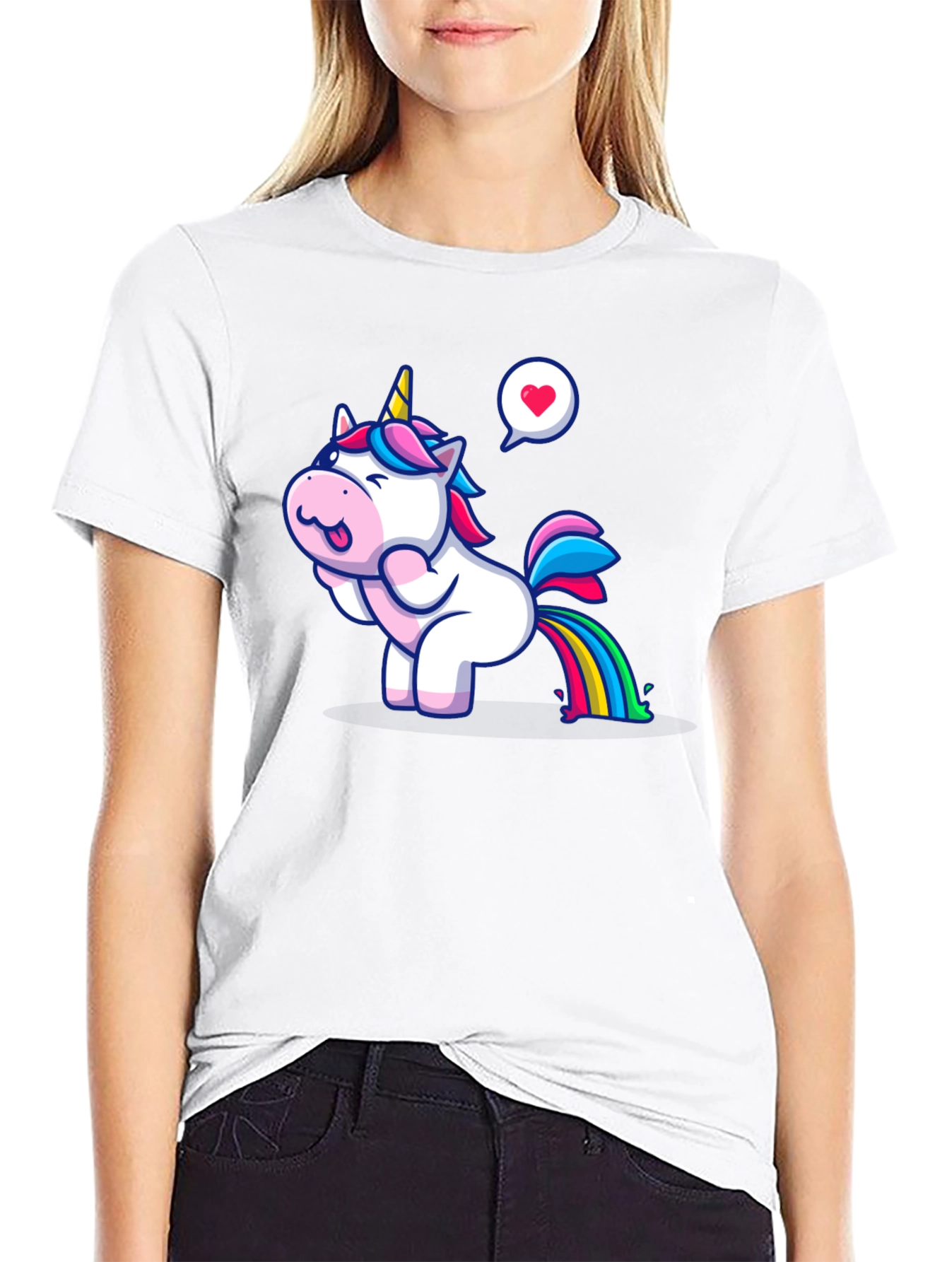 Unicorn Rainbow Fart Humor T-Shirt