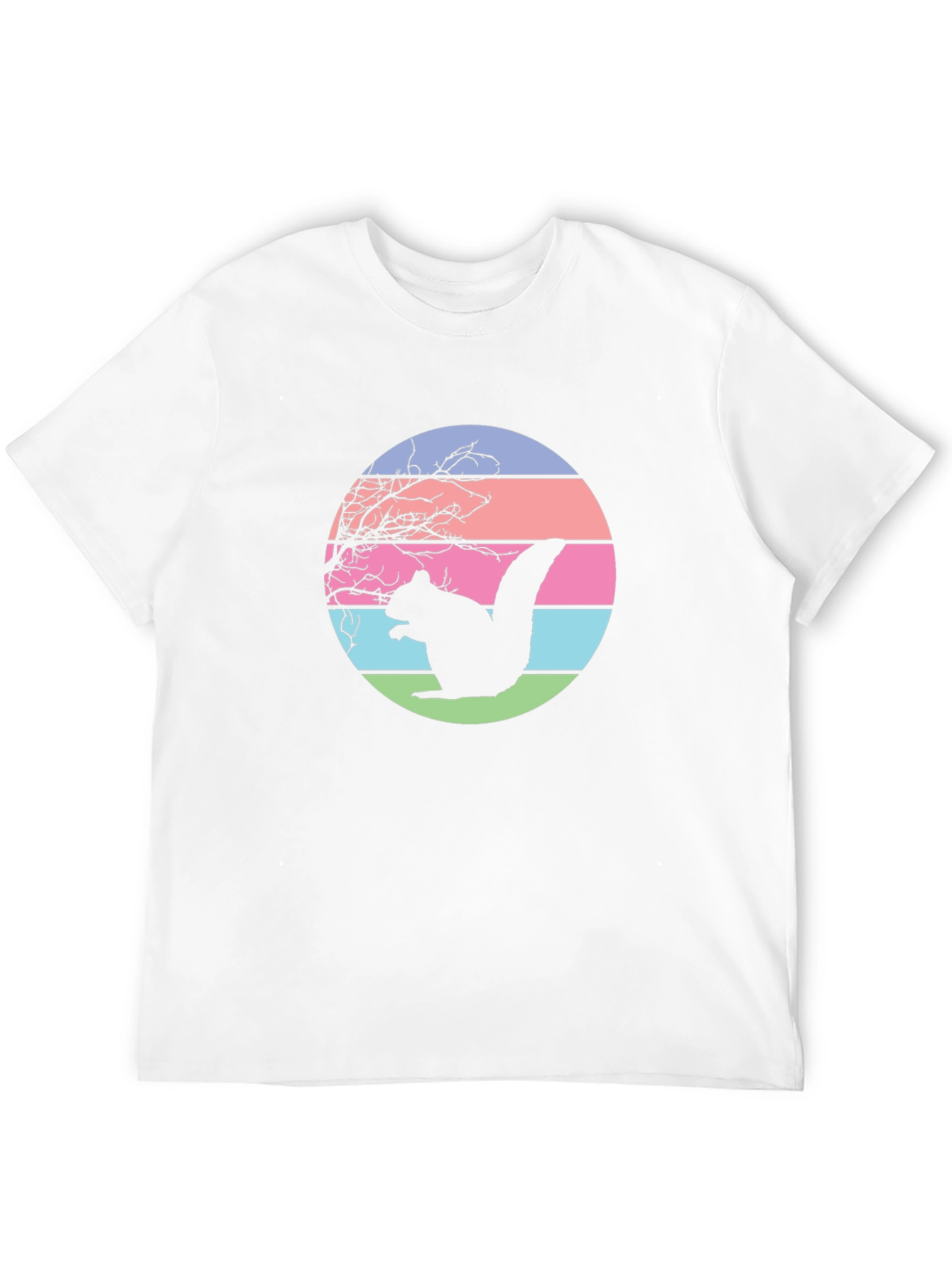 Retro Squirrel Sunset Graphic Tee - Black