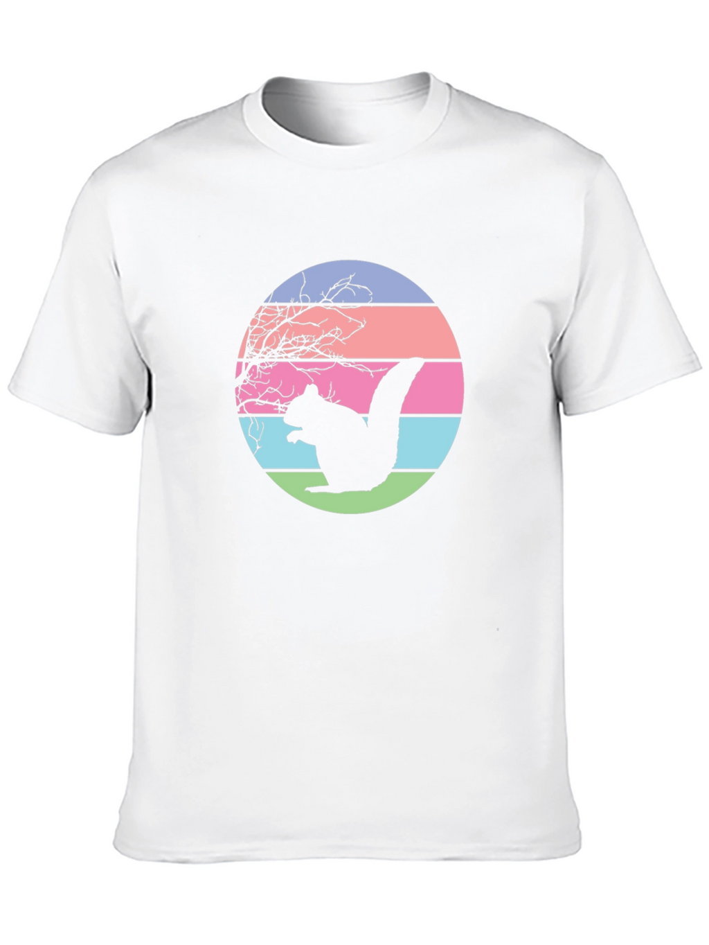 Retro Squirrel Sunset Graphic Tee - Black