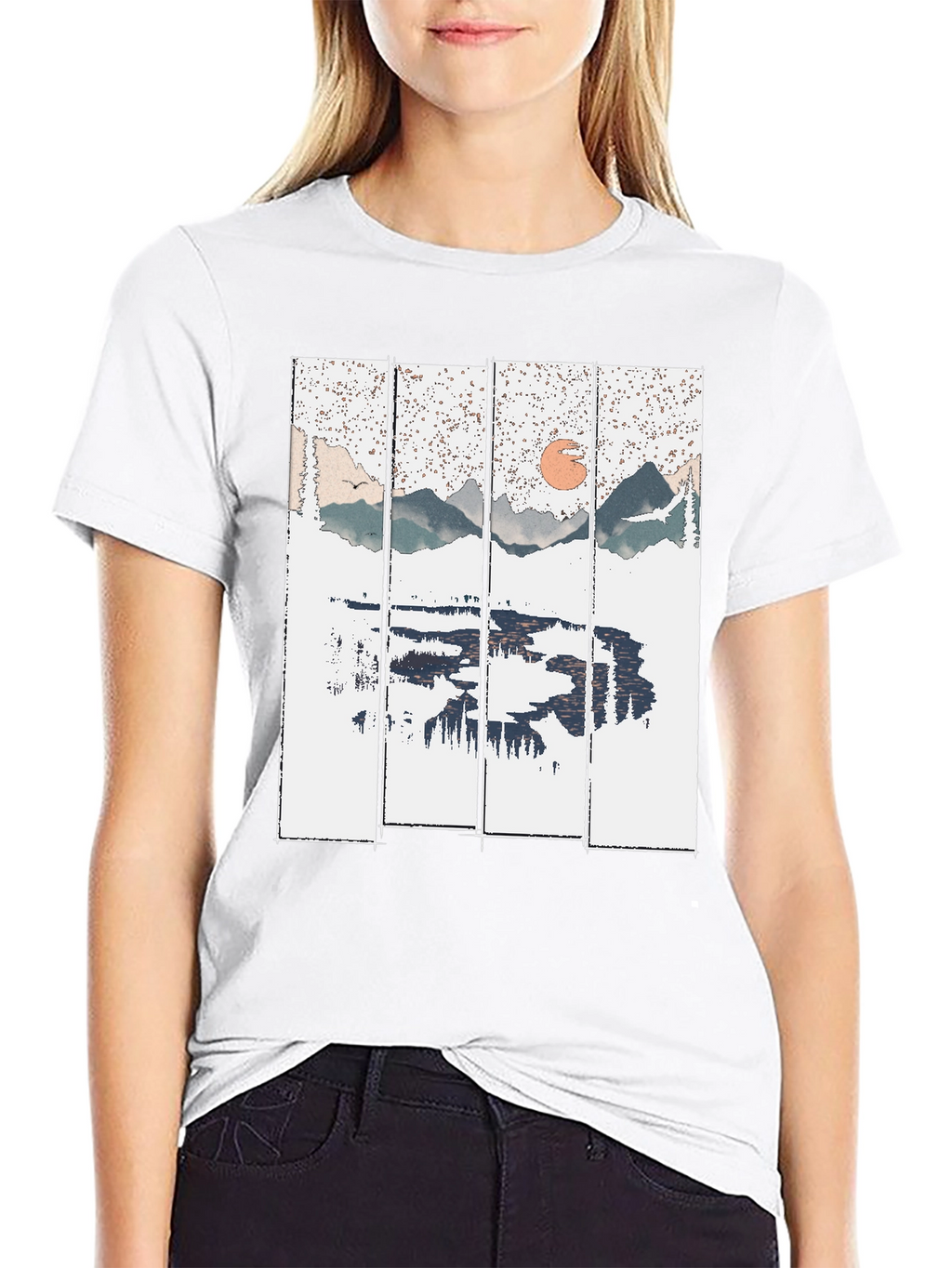 Nature Reflection Graphic Tee - Black