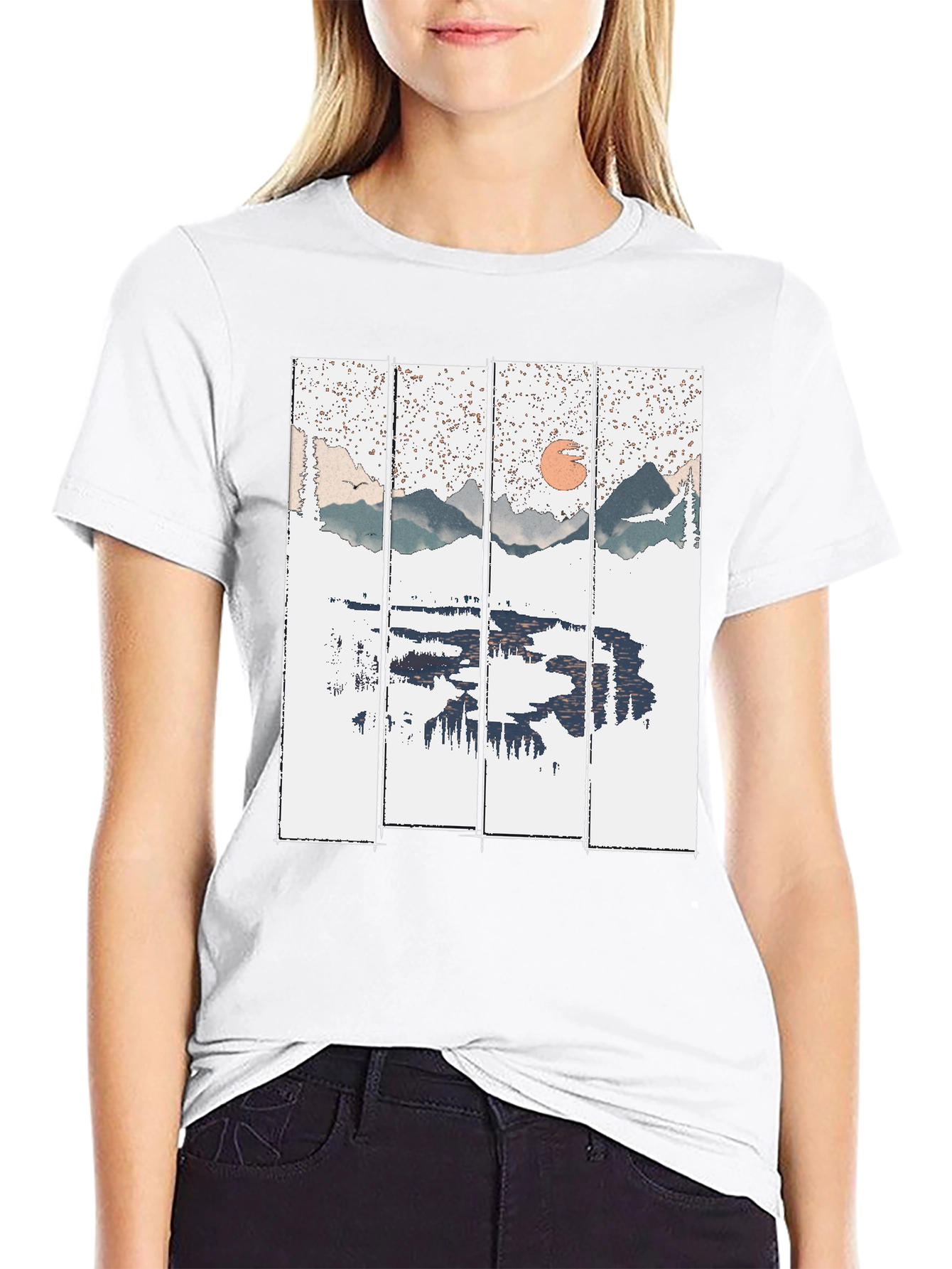 Nature Reflection Graphic Tee - Black