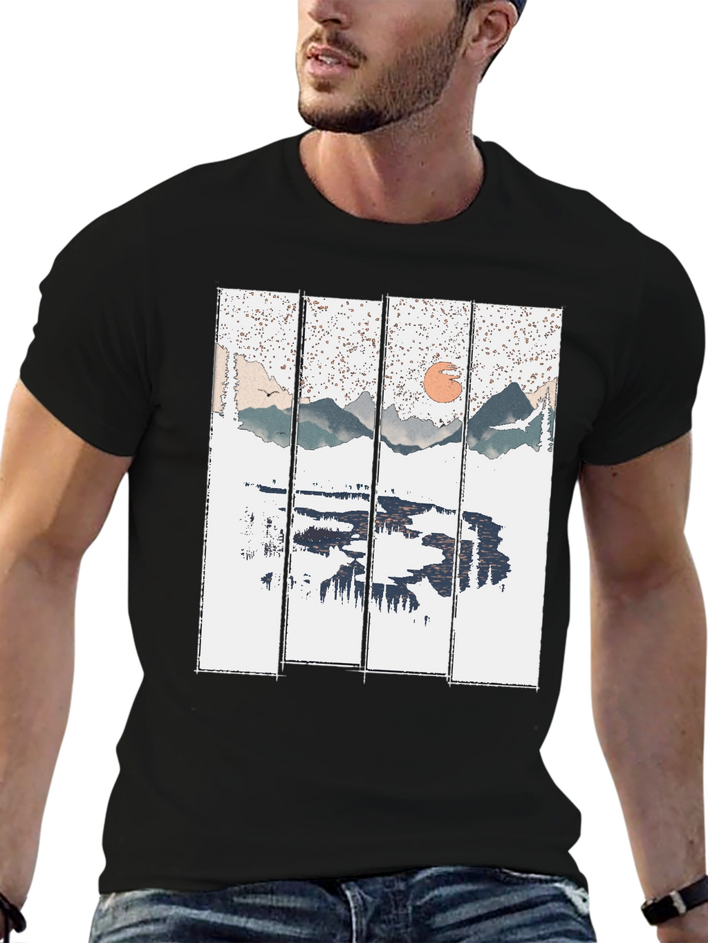 Nature Reflection Graphic Tee - Black
