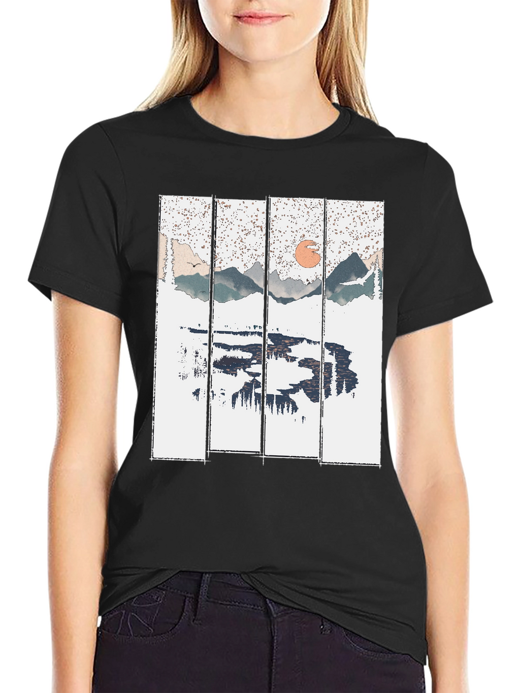 Nature Reflection Graphic Tee - Black