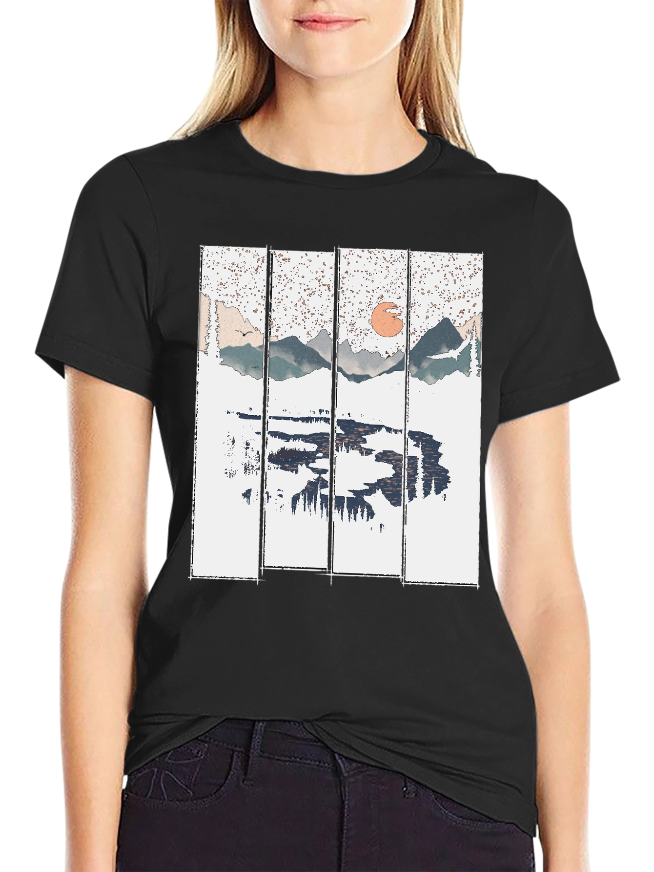 Nature Reflection Graphic Tee - Black