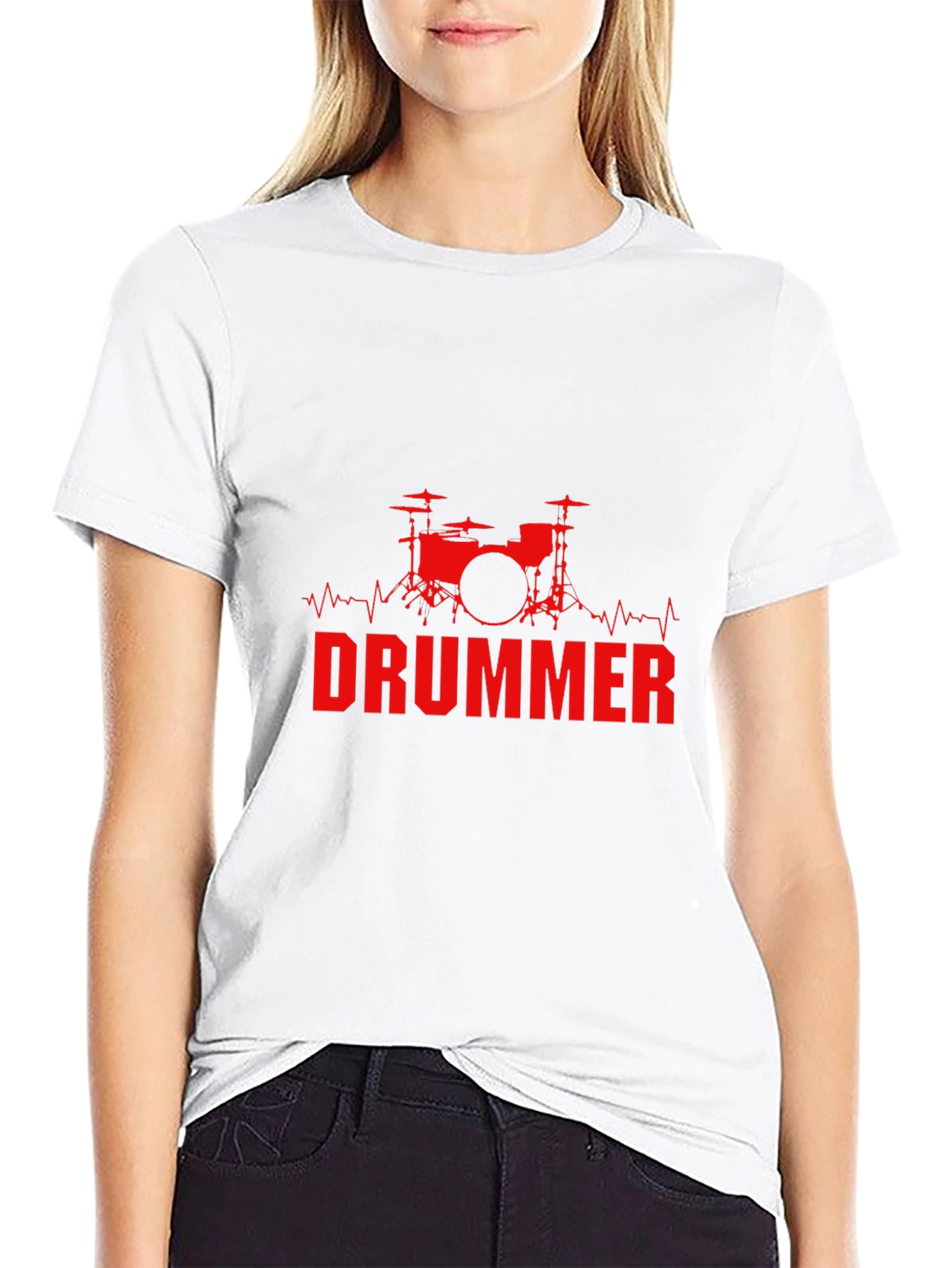Drummer Beat T-Shirt - Black Cotton Crew Neck