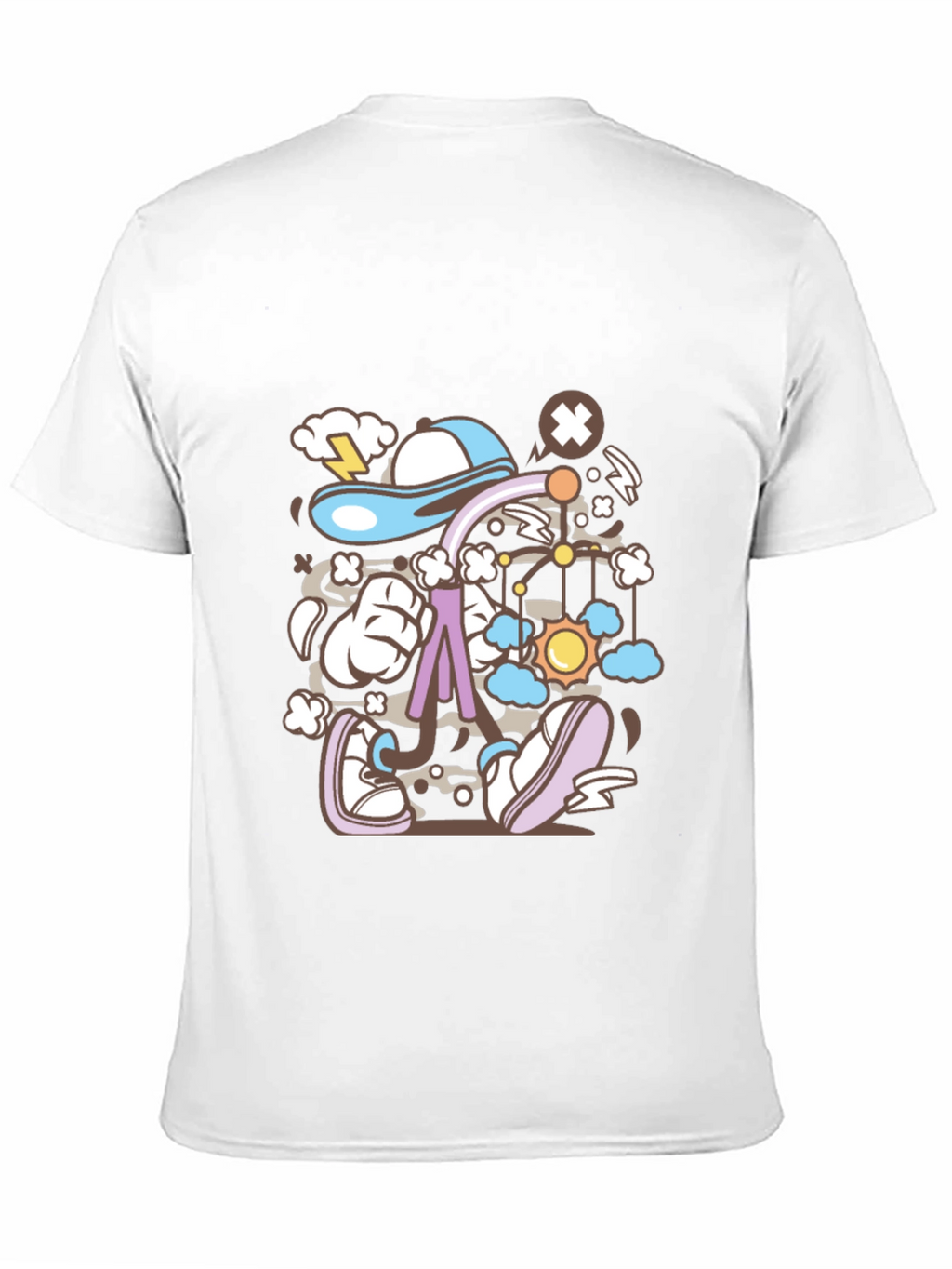 Cartoon Print Black T-Shirt