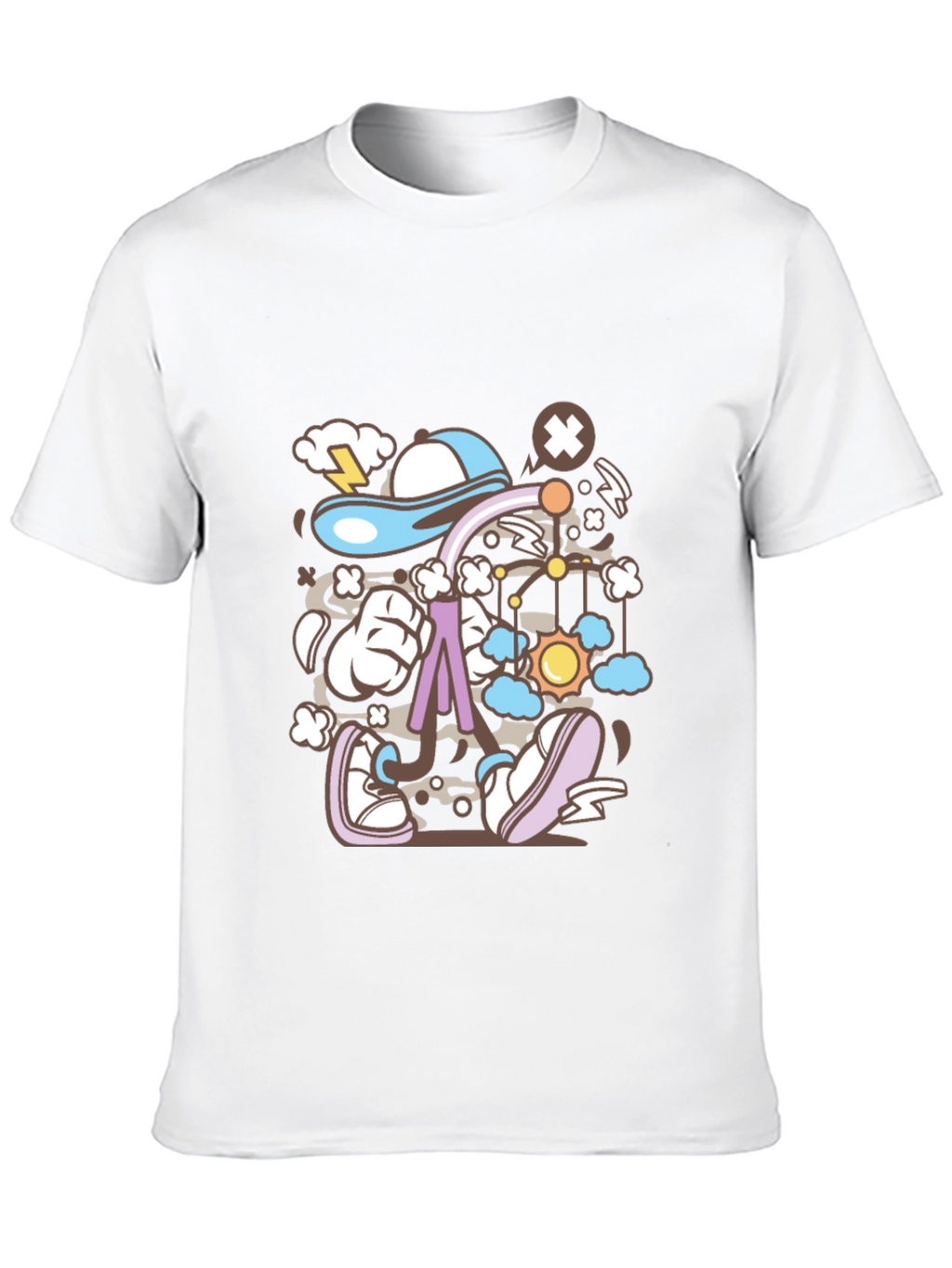 Cartoon Print Black T-Shirt