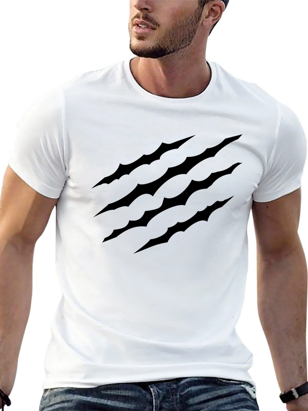 Claw Scratch Graphic Black T-Shirt