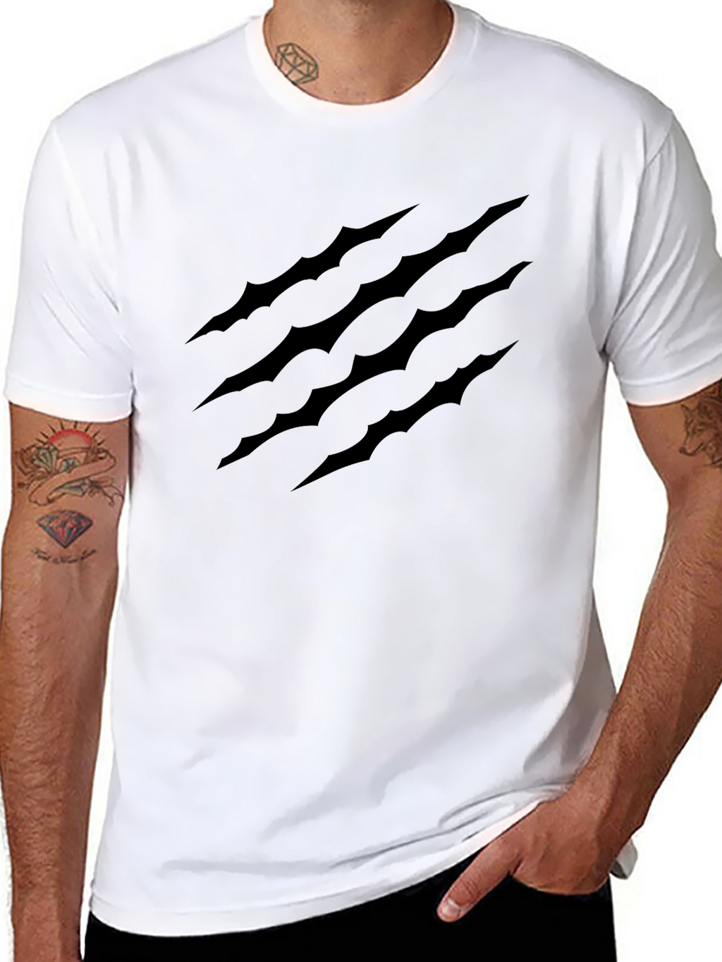 Claw Scratch Graphic Black T-Shirt