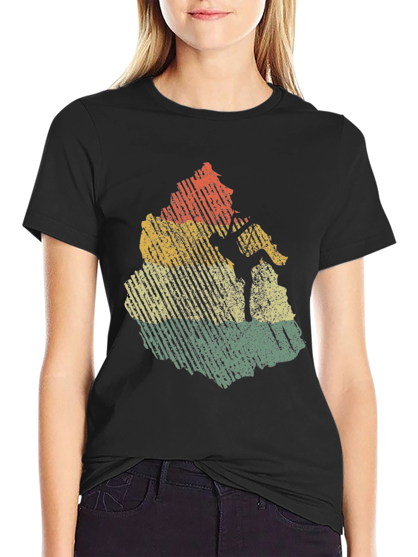 Vintage Rock Climbing T-Shirt - Distressed Design