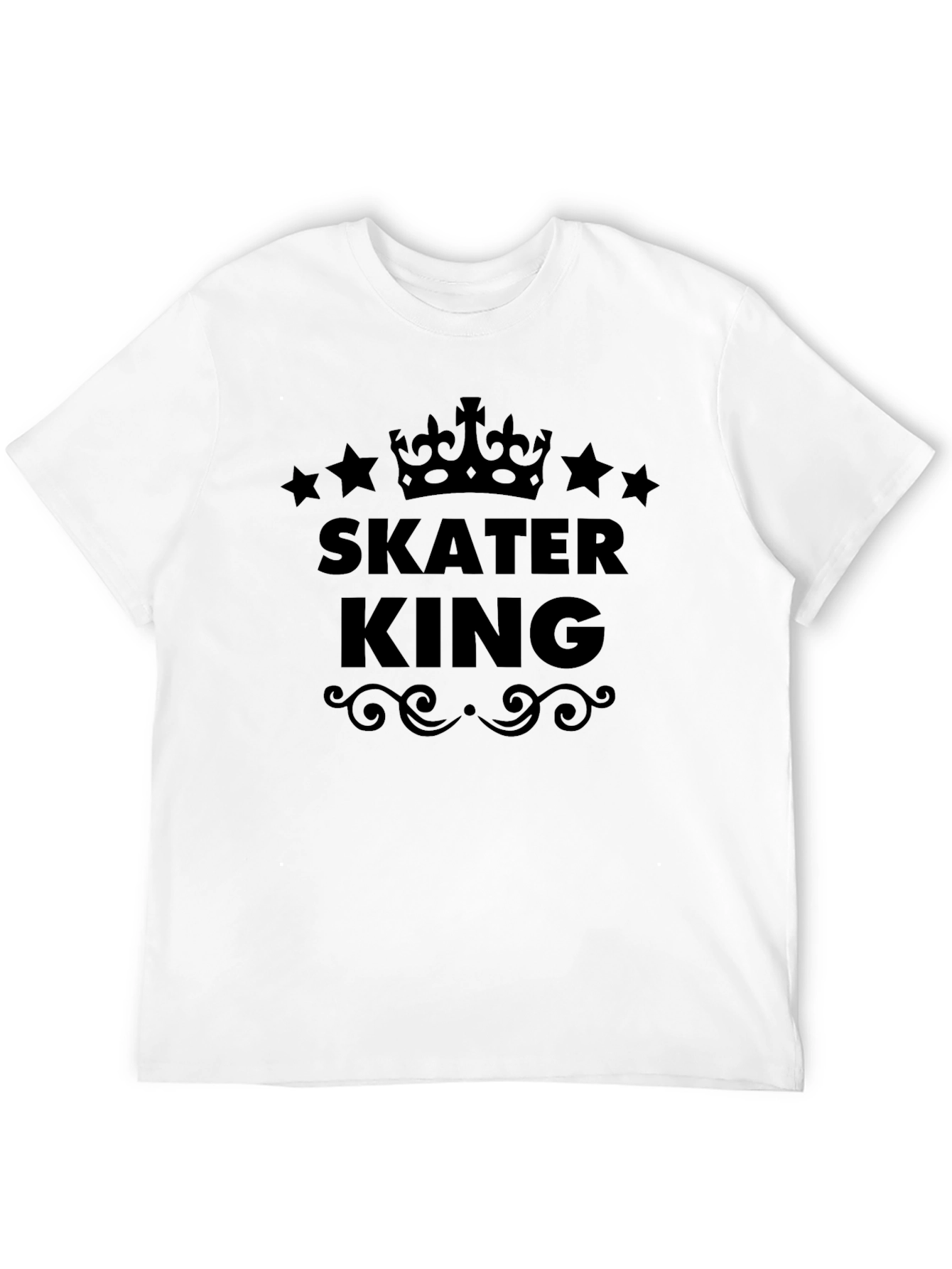Skater King Graphic Tee - Black Cotton T-Shirt