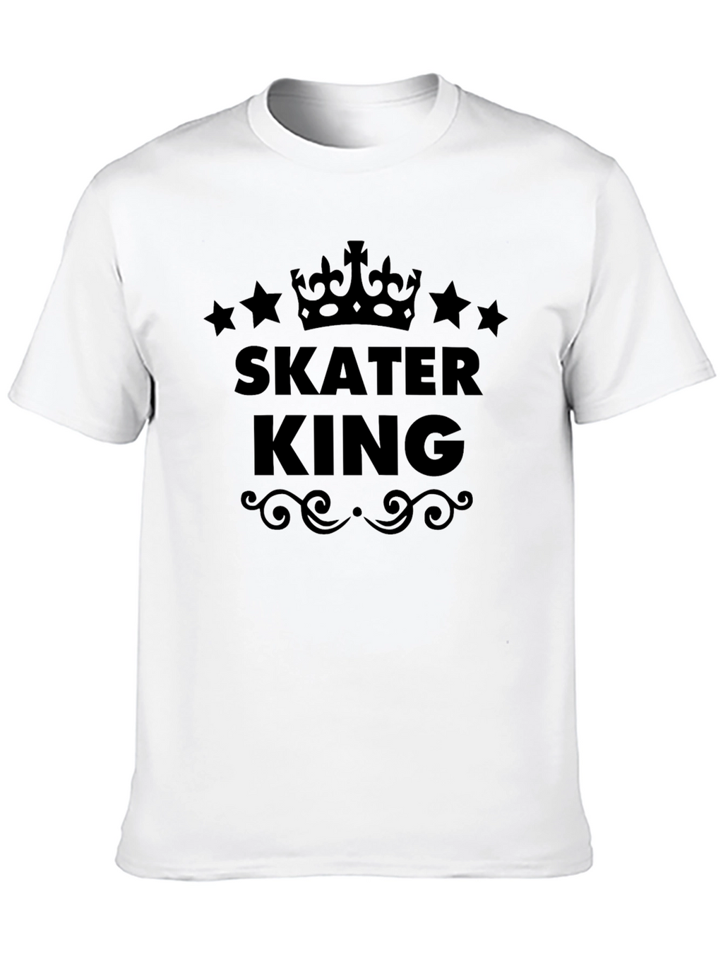 Skater King Graphic Tee - Black Cotton T-Shirt
