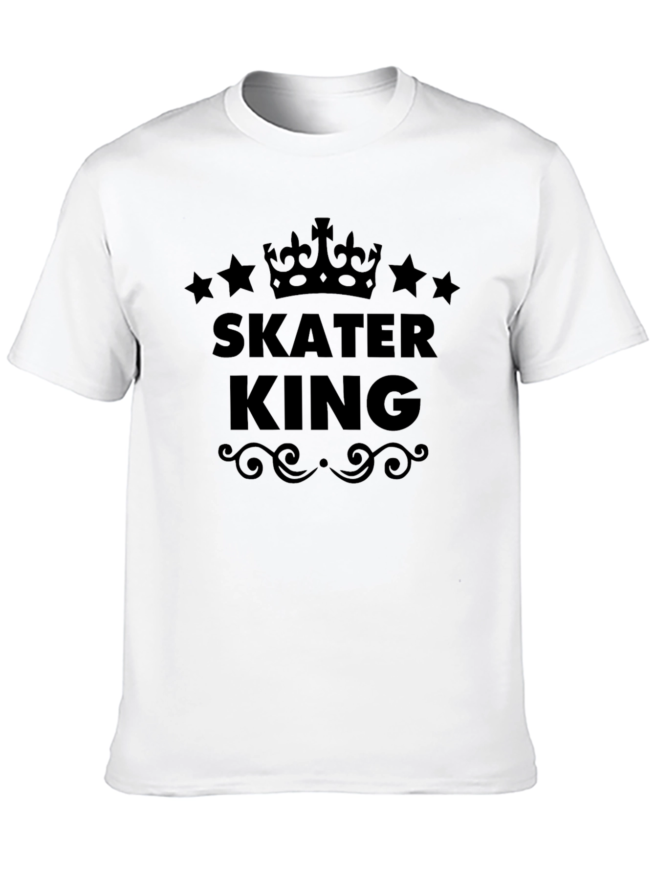 Skater King Graphic Tee - Black Cotton T-Shirt