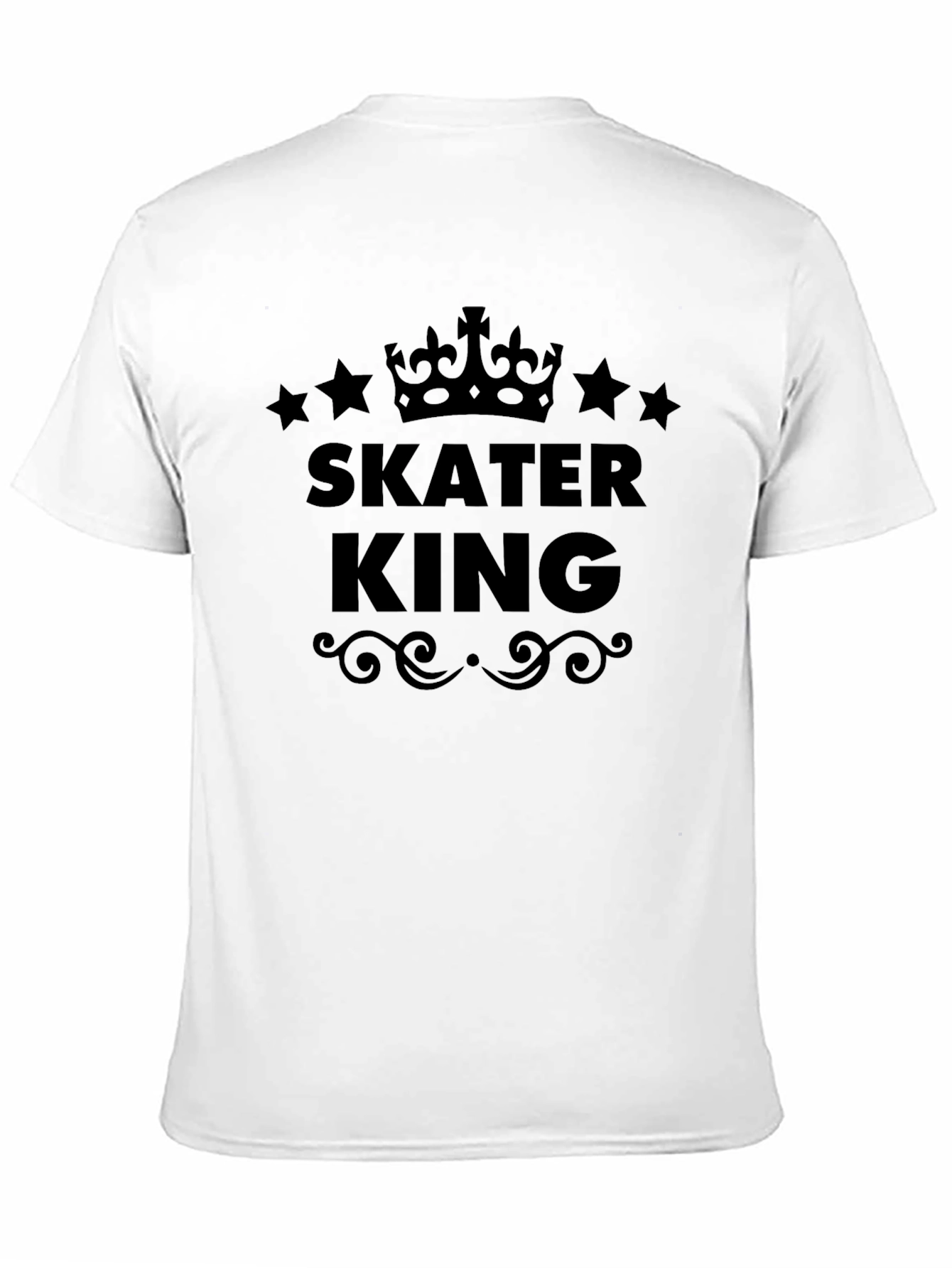 Skater King Graphic Tee - Black Cotton T-Shirt