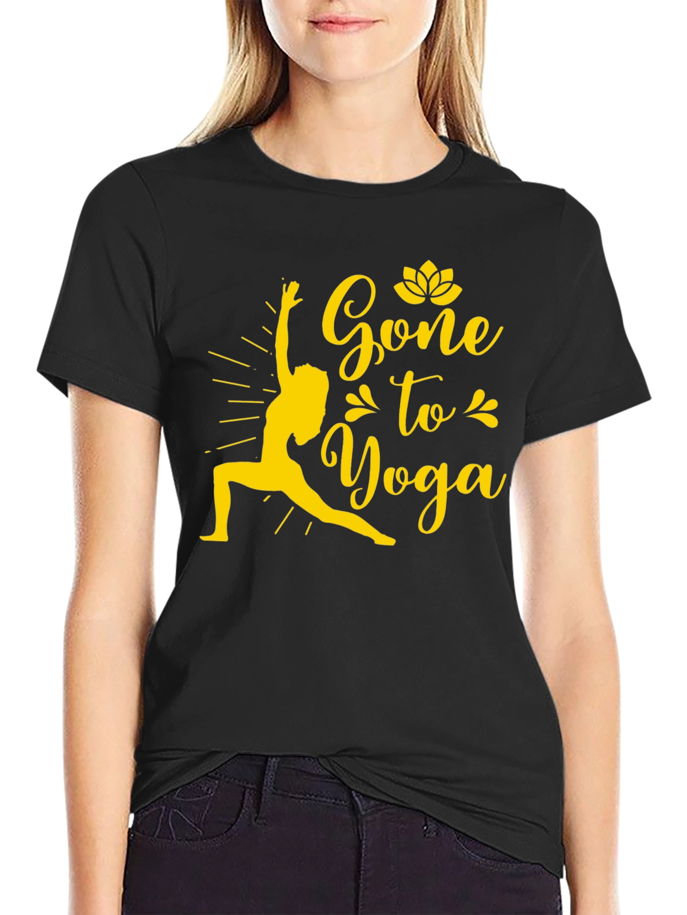 Gone to Yoga Graphic Tee - Mens Black Cotton T-Shirt
