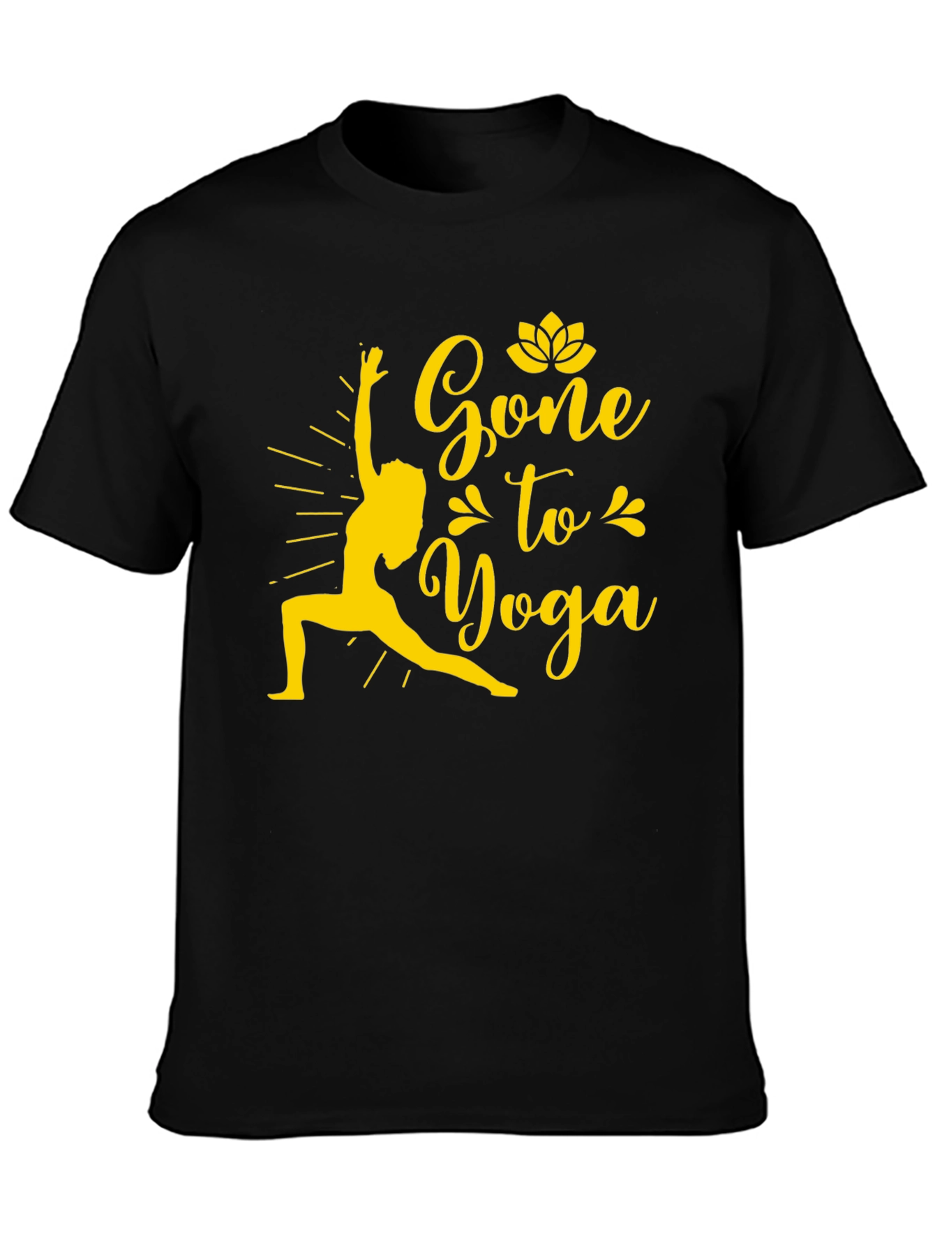 Gone to Yoga Graphic Tee - Mens Black Cotton T-Shirt