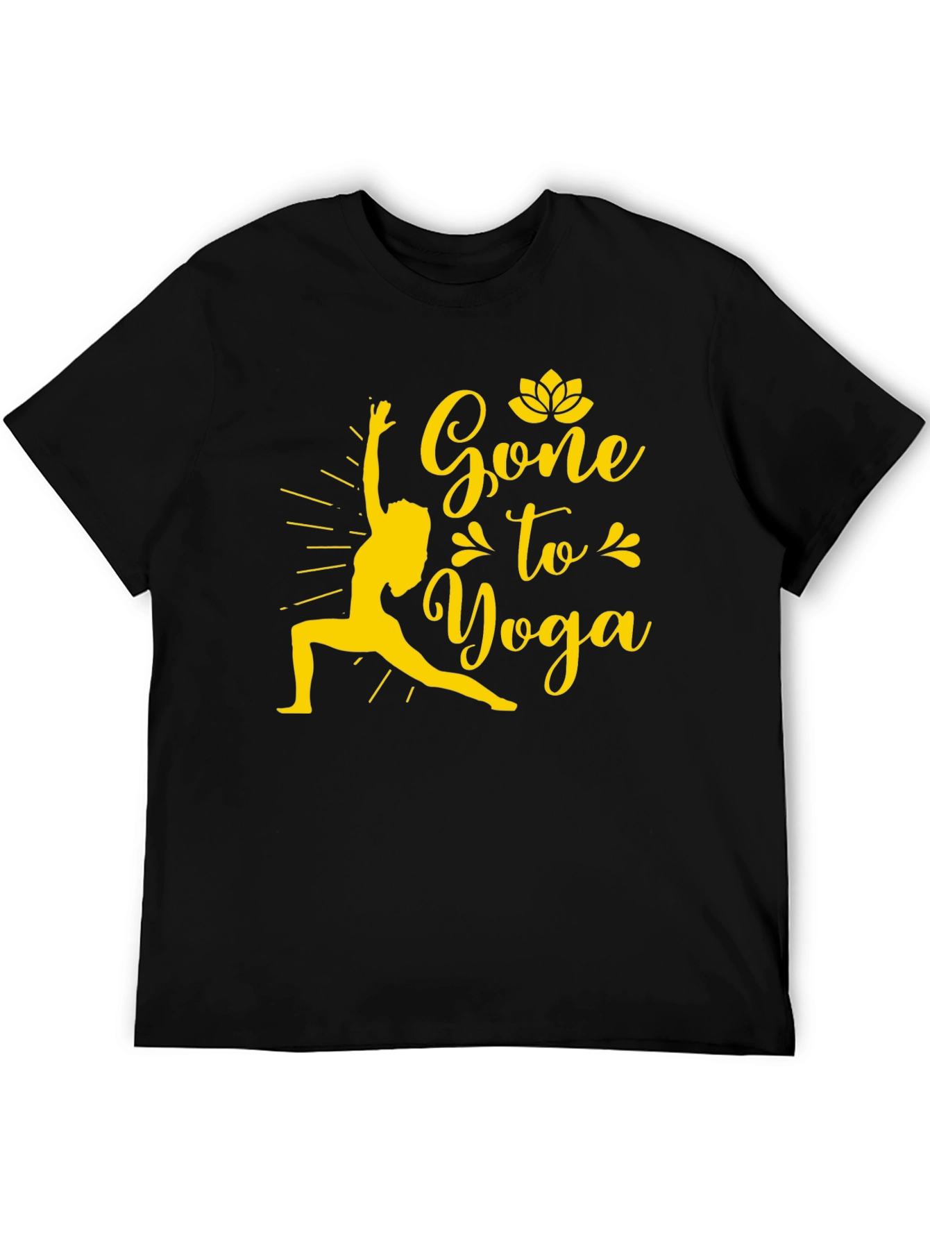 Gone to Yoga Graphic Tee - Mens Black Cotton T-Shirt