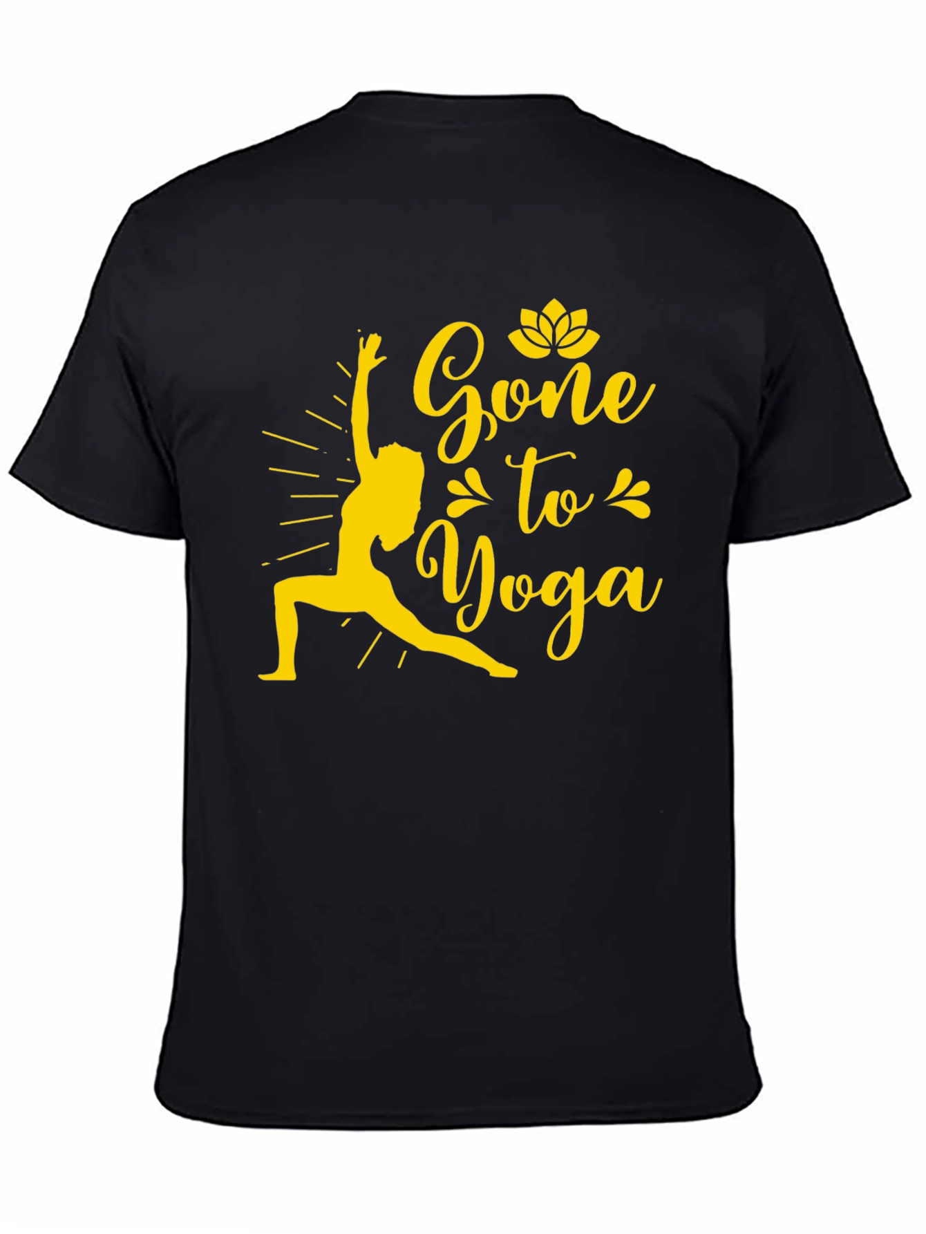 Gone to Yoga Graphic Tee - Mens Black Cotton T-Shirt