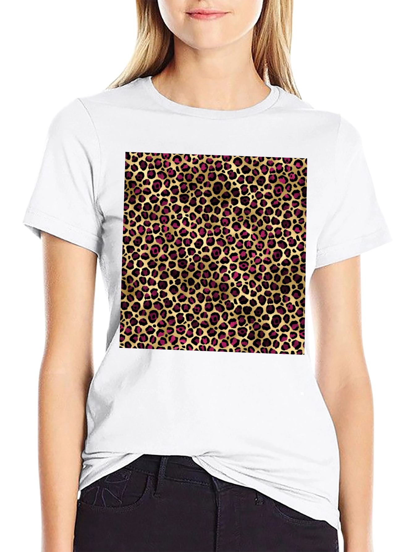 Leopard Print Graphic Tee - Mens Black T-Shirt