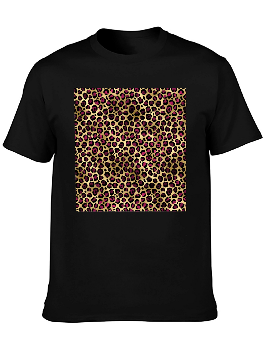 Leopard Print Graphic Tee - Mens Black T-Shirt