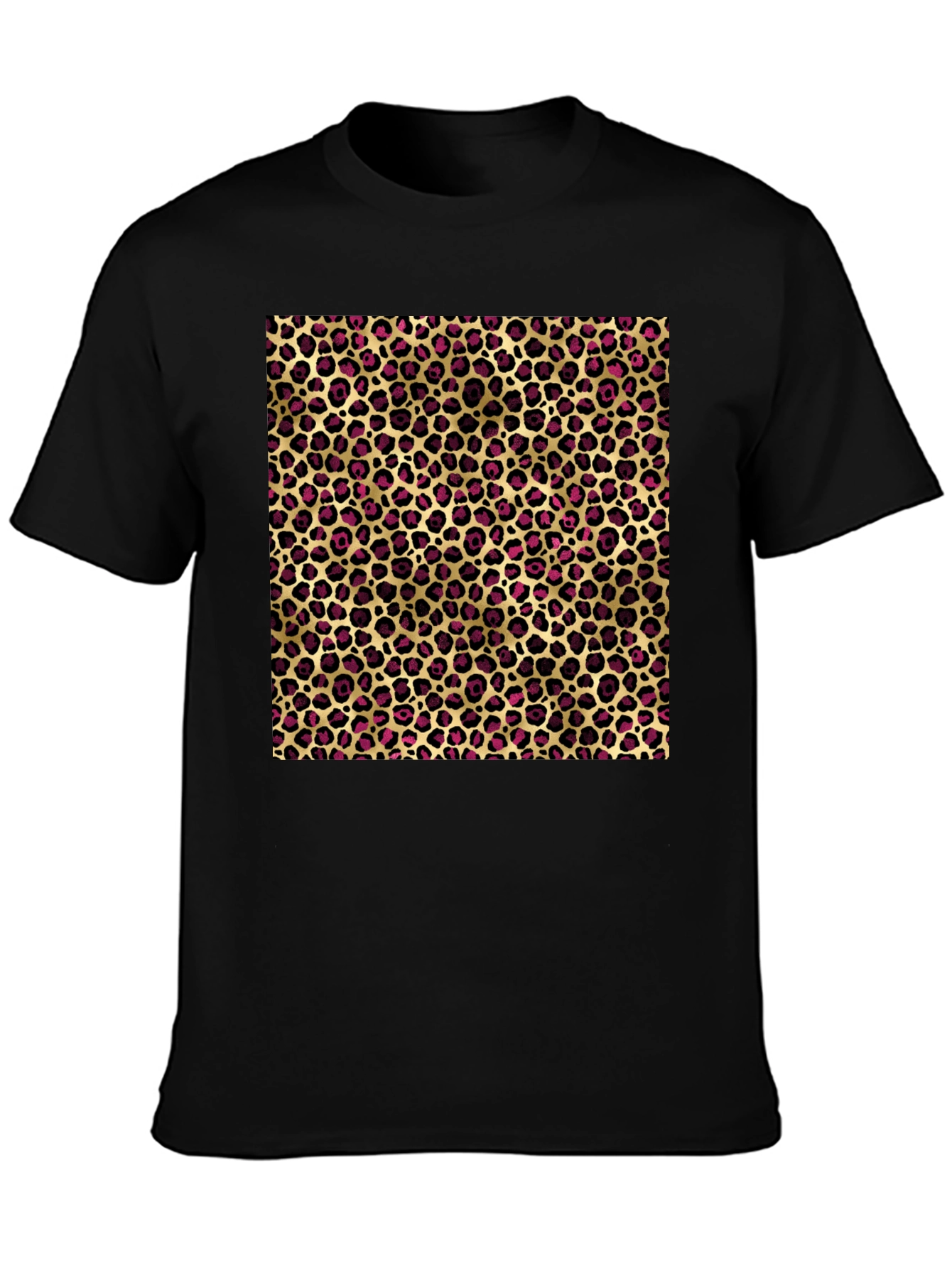 Leopard Print Graphic Tee - Mens Black T-Shirt