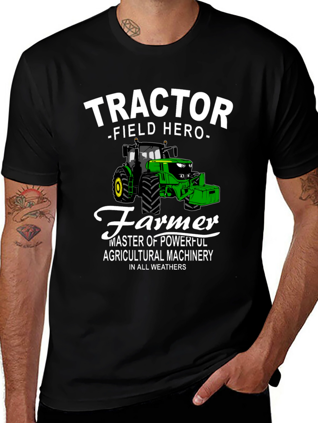 Tractor Field Hero Farmer Graphic T-Shirt