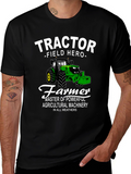 Tractor Field Hero Farmer Graphic T-Shirt