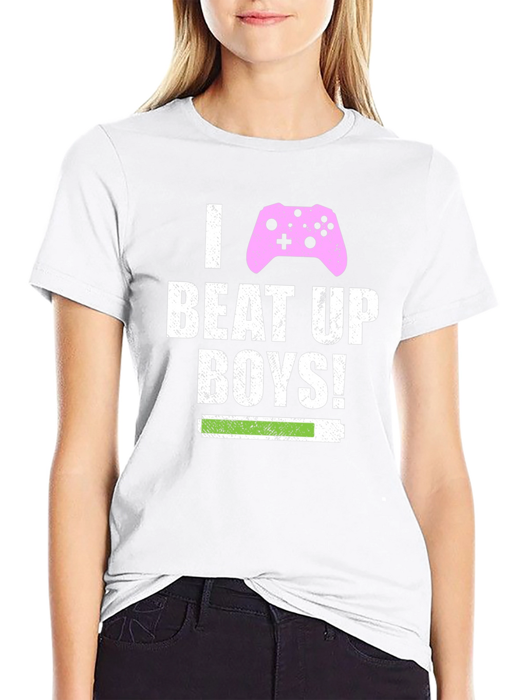 I Beat Up Boys! Gamer T-Shirt - Black