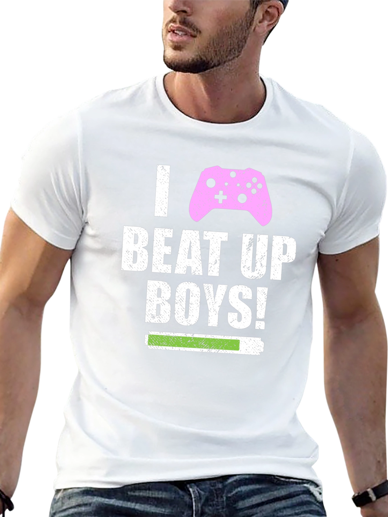 I Beat Up Boys! Gamer T-Shirt - Black