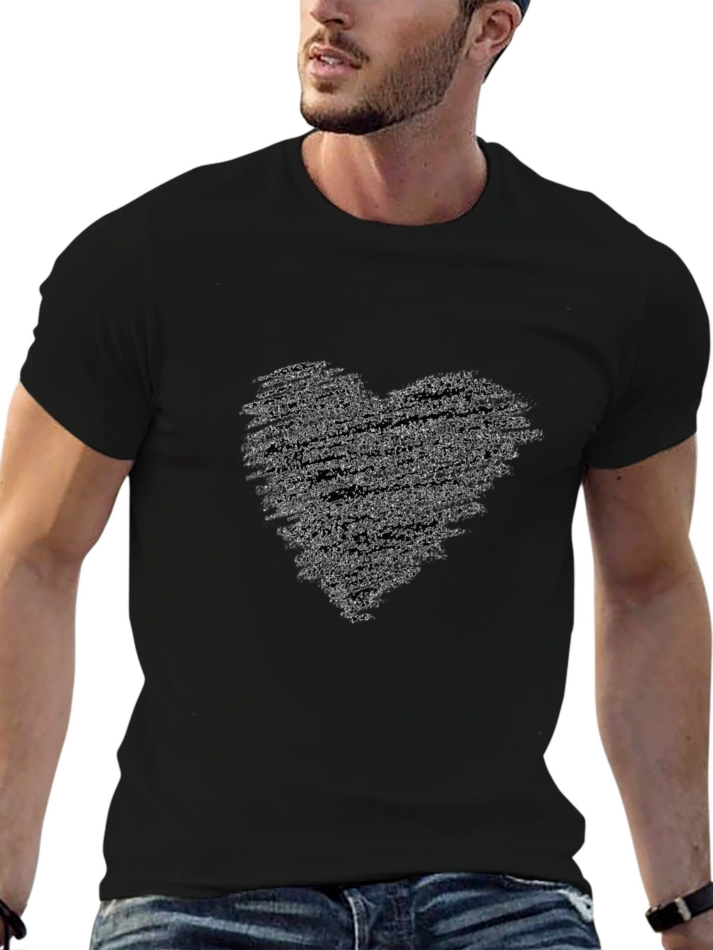 Black Heart Graphic Tee - Stylish Comfort