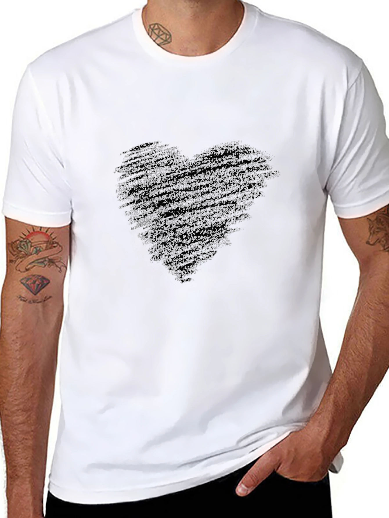 Black Heart Graphic Tee - Stylish Comfort