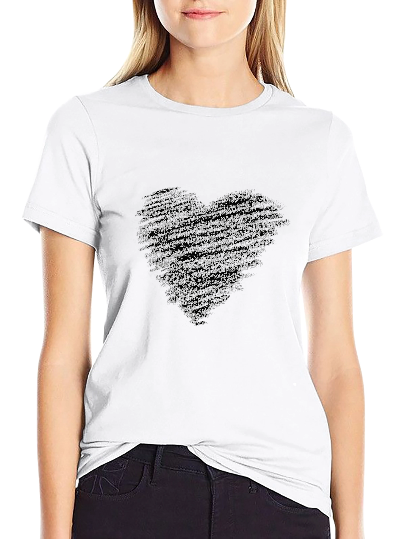 Black Heart Graphic Tee - Stylish Comfort