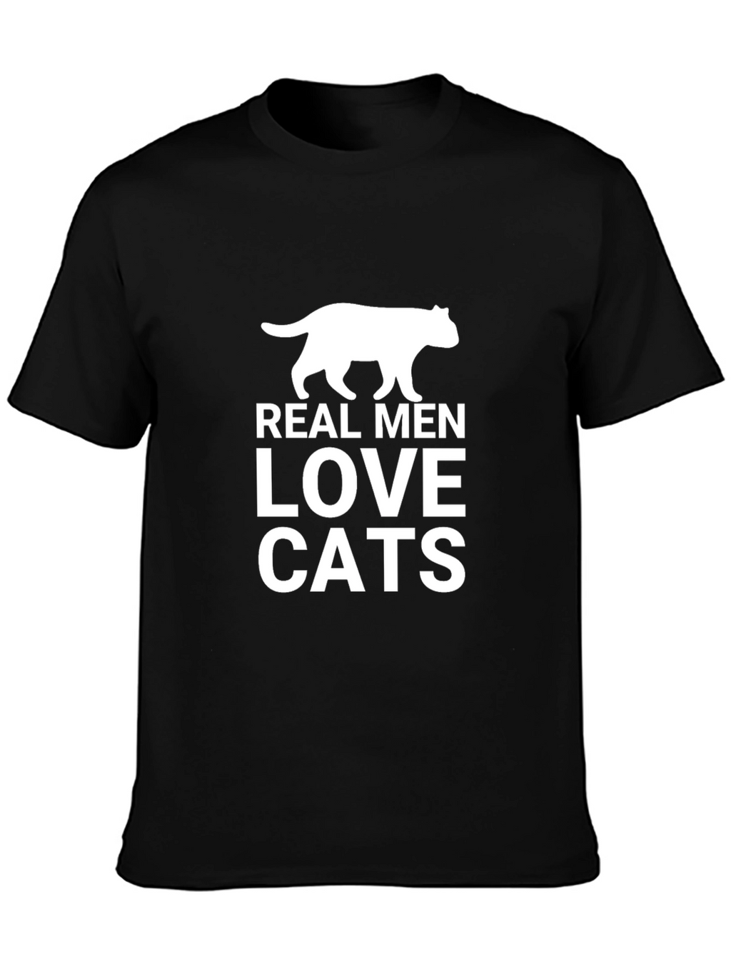 Real Men Love Cats Black Graphic Tee