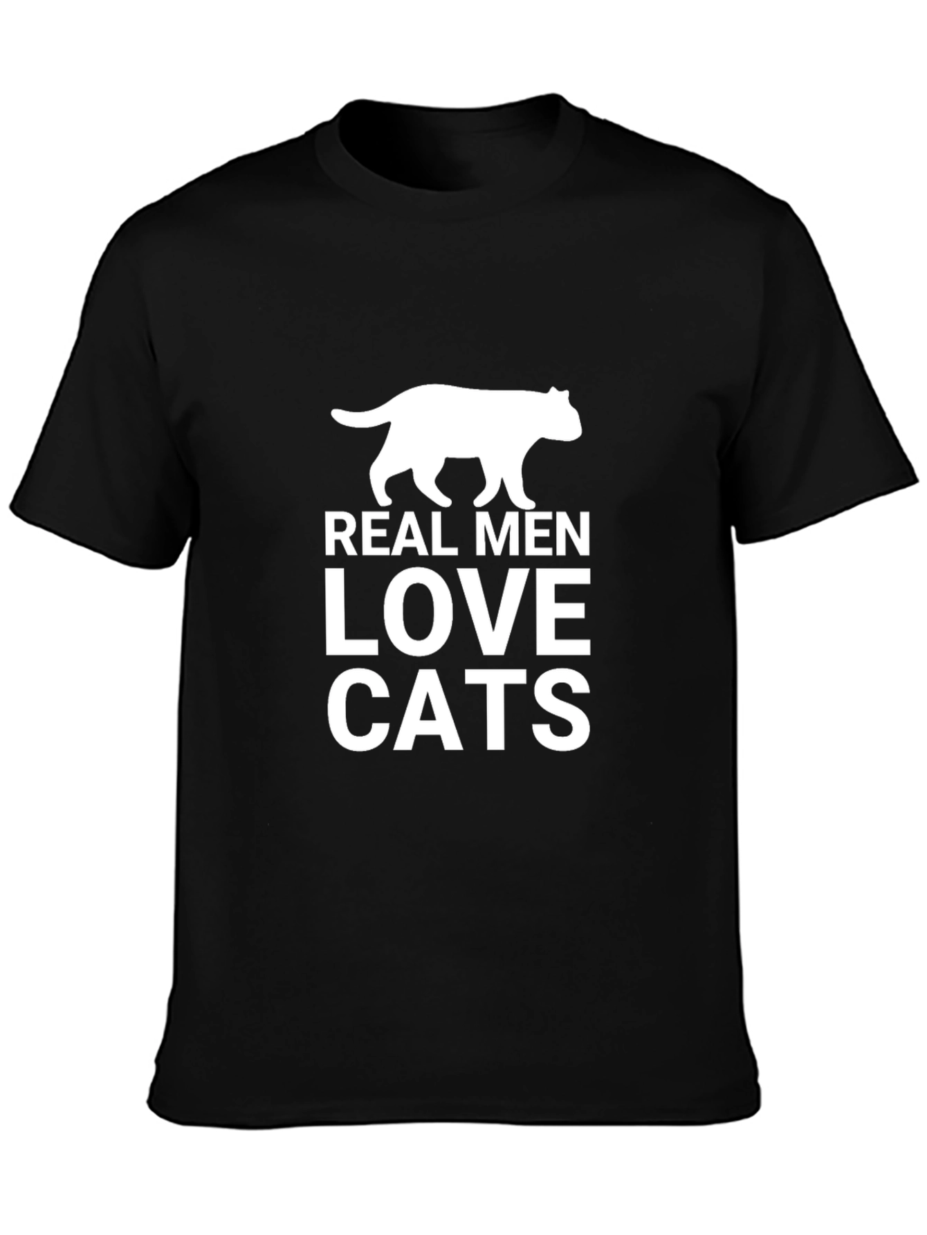 Real Men Love Cats Black Graphic Tee