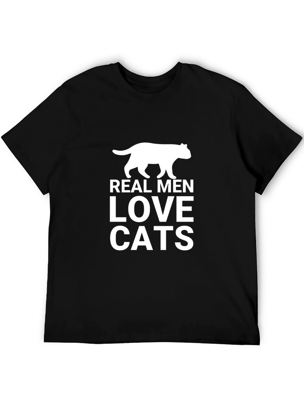 Real Men Love Cats Black Graphic Tee