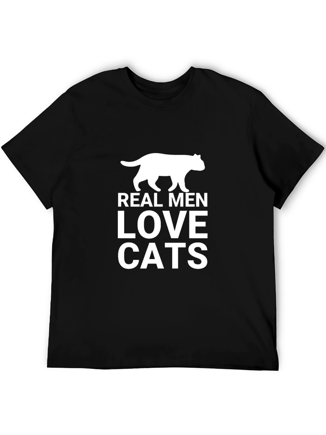 Real Men Love Cats Black Graphic Tee