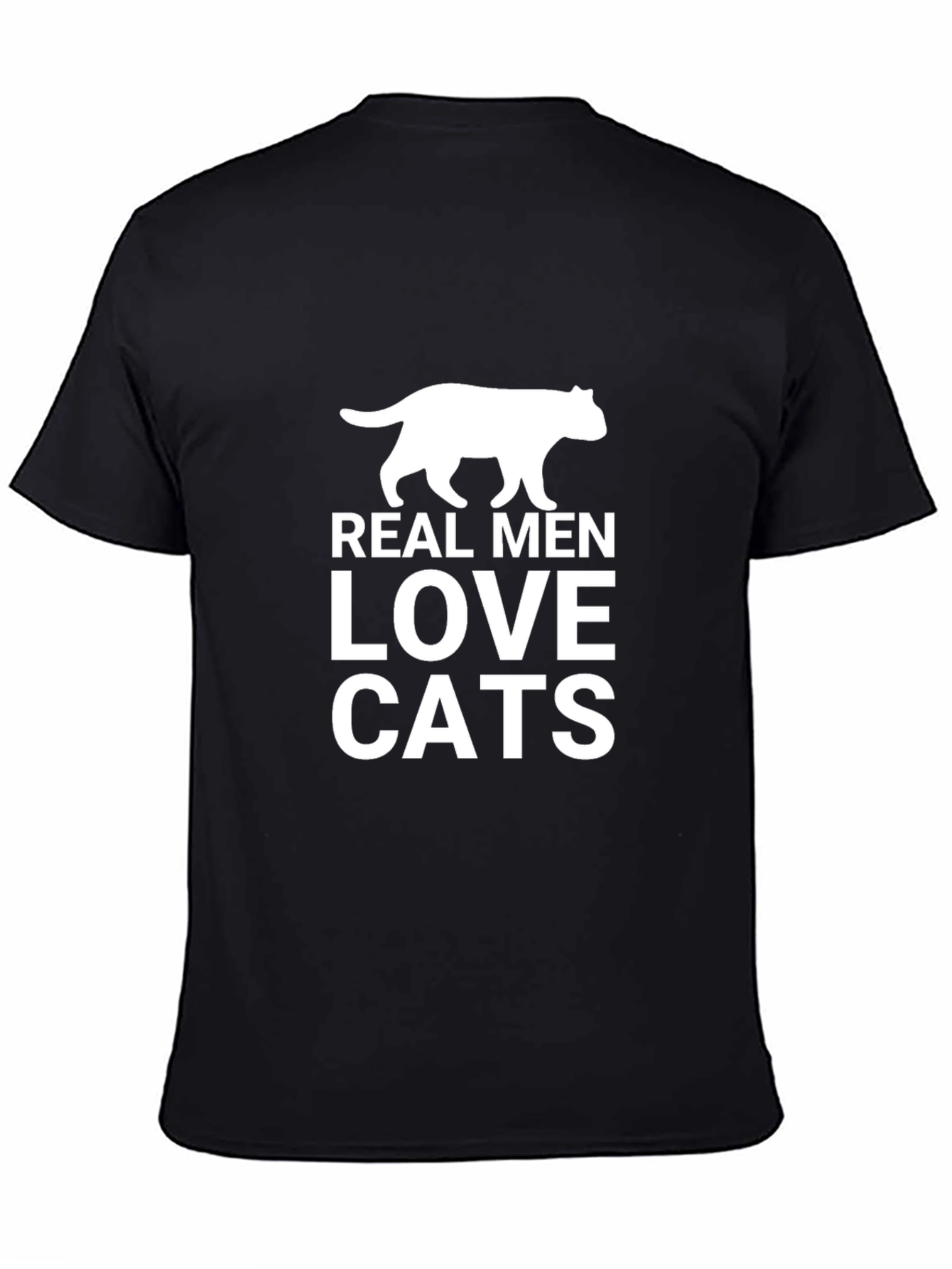 Real Men Love Cats Black Graphic Tee