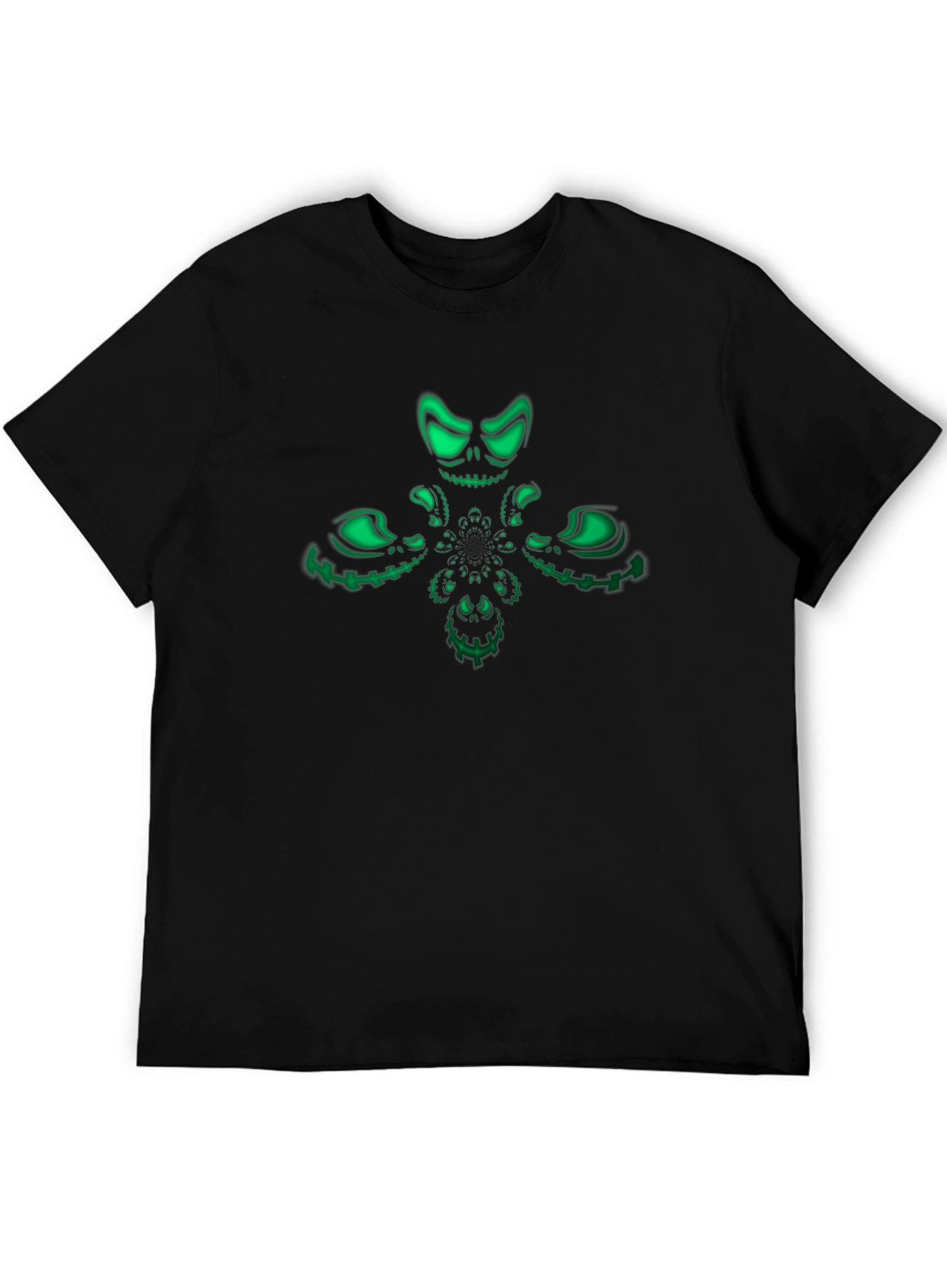 Glowing Skull Graphic Tee - Mens Black T-Shirt