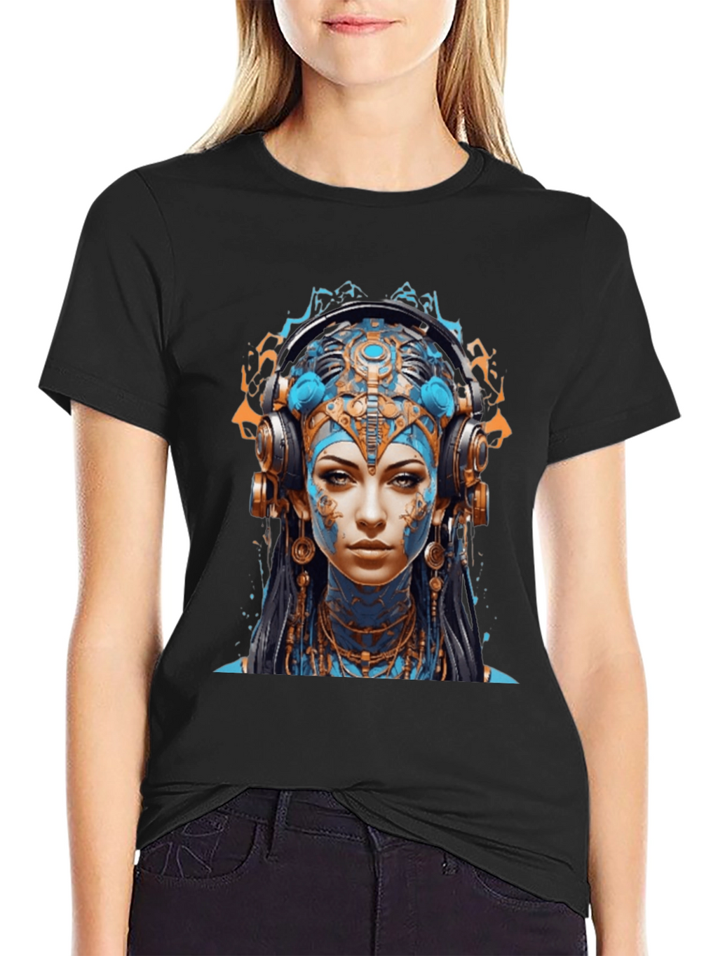 Steampunk Avatar Graphic Black T-Shirt