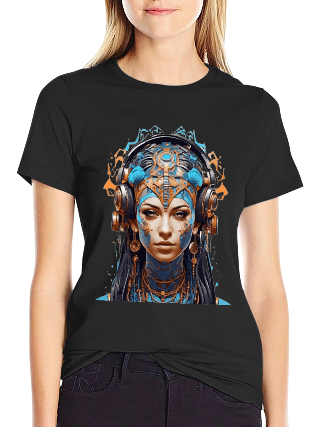 Steampunk Avatar Graphic Black T-Shirt