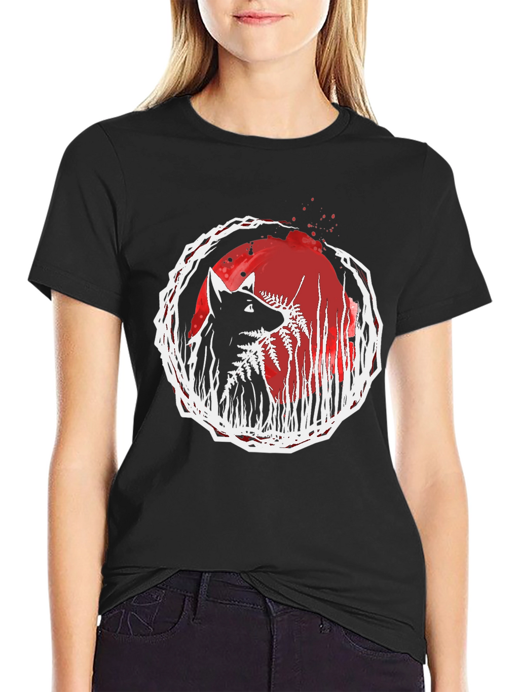 Wolf & Fern Graphic Tee - Unique Art Design